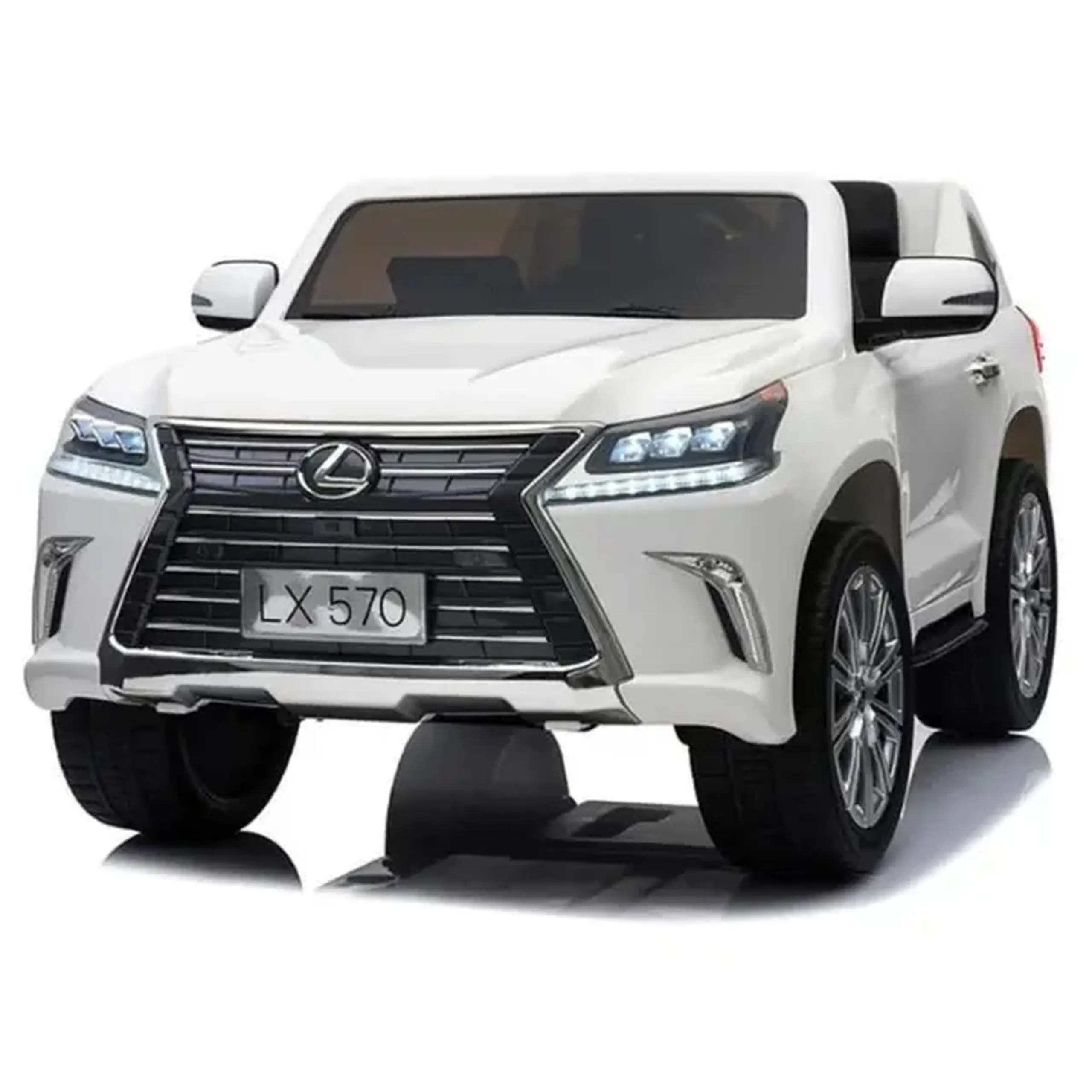 Mașinuță LEXUS LX570, Baterie 12V7AH, 2 motoare de 35W, roți EVA, scaune din piele, sunet de motor, MP4