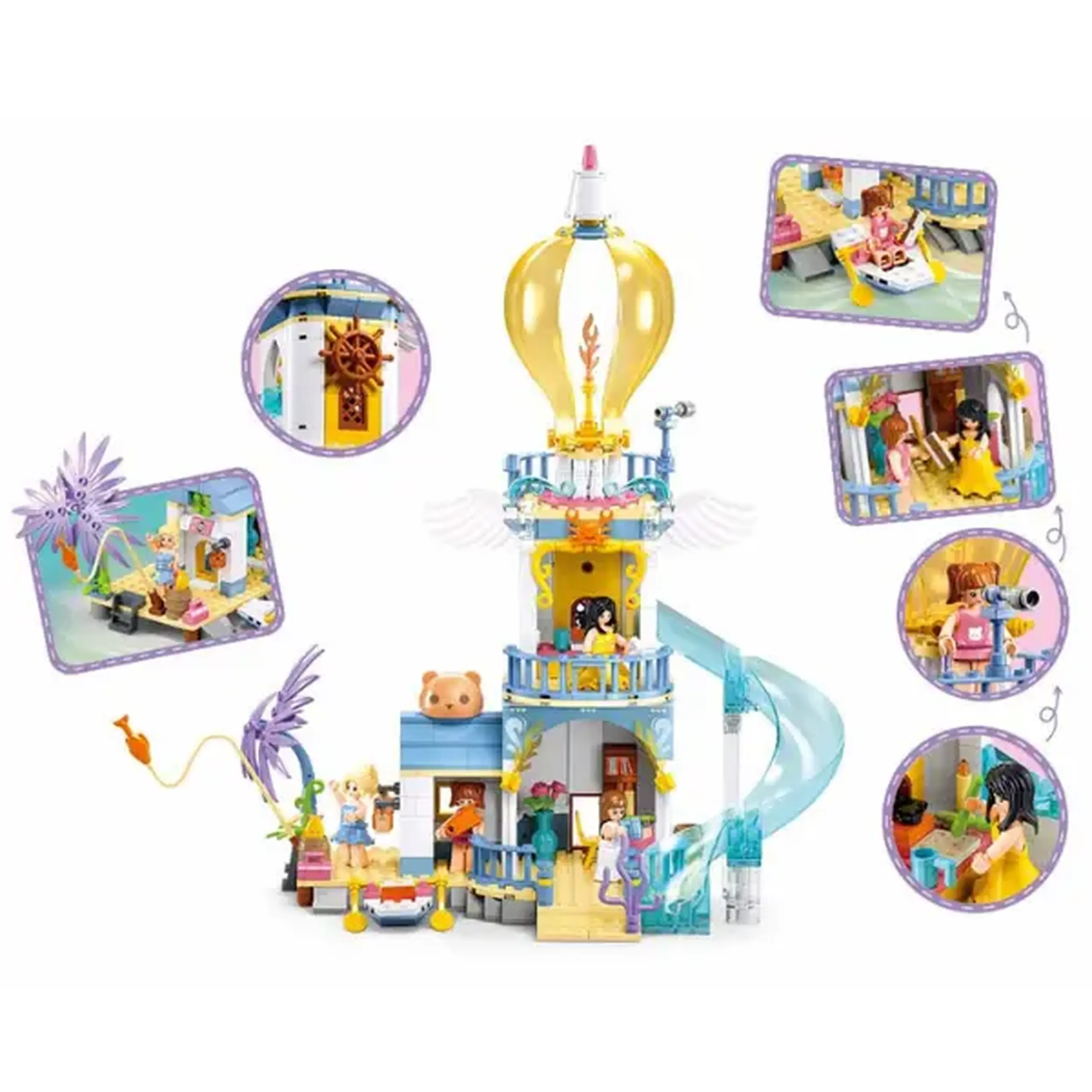 Set de construcție ”Castel cu tobogan”, 404 elem.