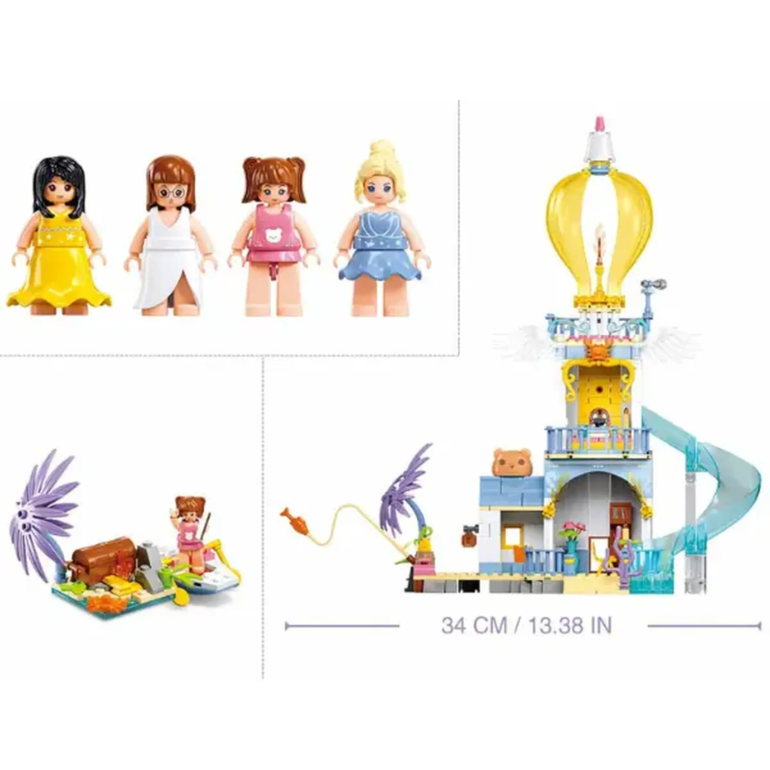 Set de construcție ”Castel cu tobogan”, 404 elem.