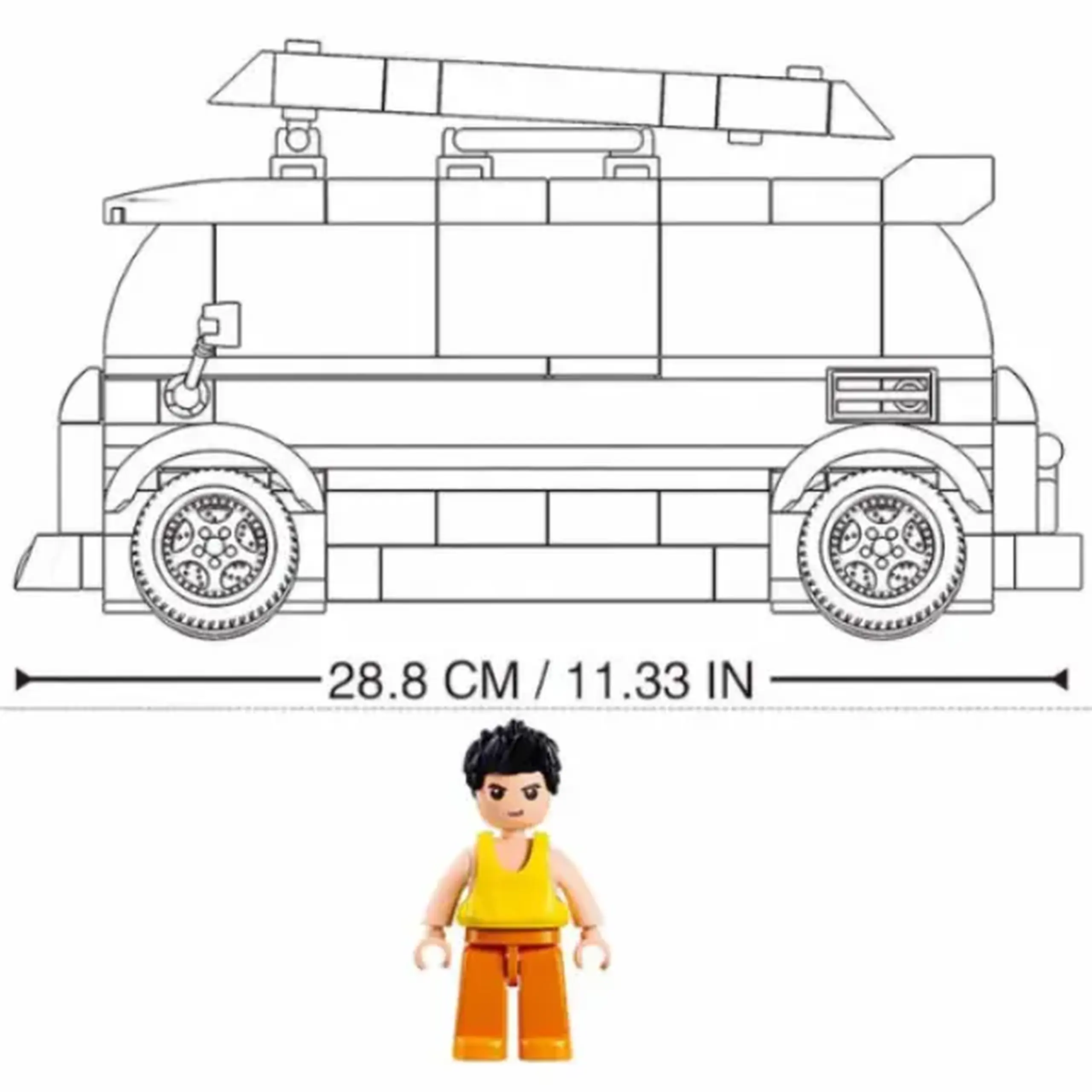 Set de construcție "Bus cu surfer", scara 1:35, 276 elem.