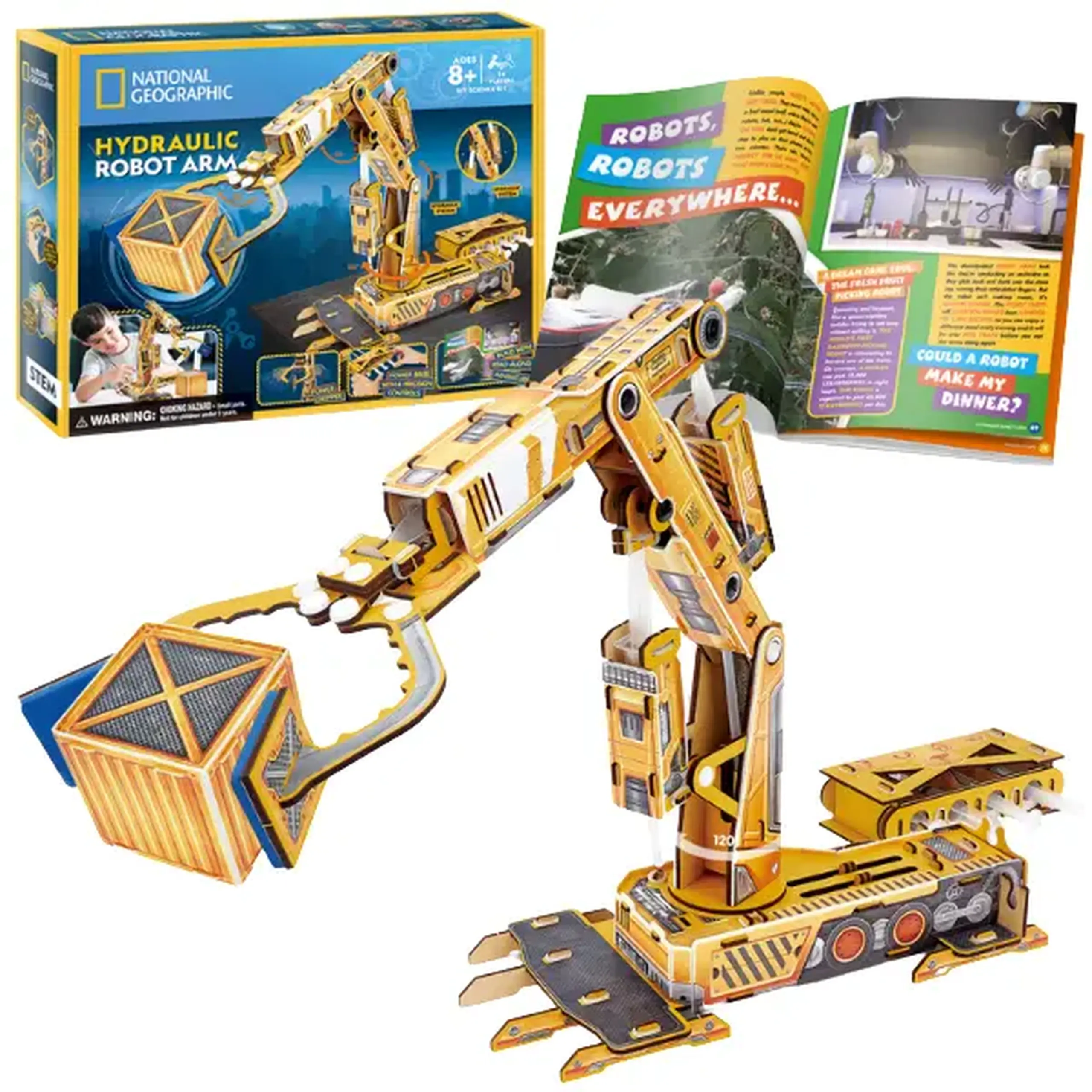 STEM Series 3D puzzle "Braț robotic hidraulic" - explorăm lumea ingineriei și a hidraulicii, 185 elem.