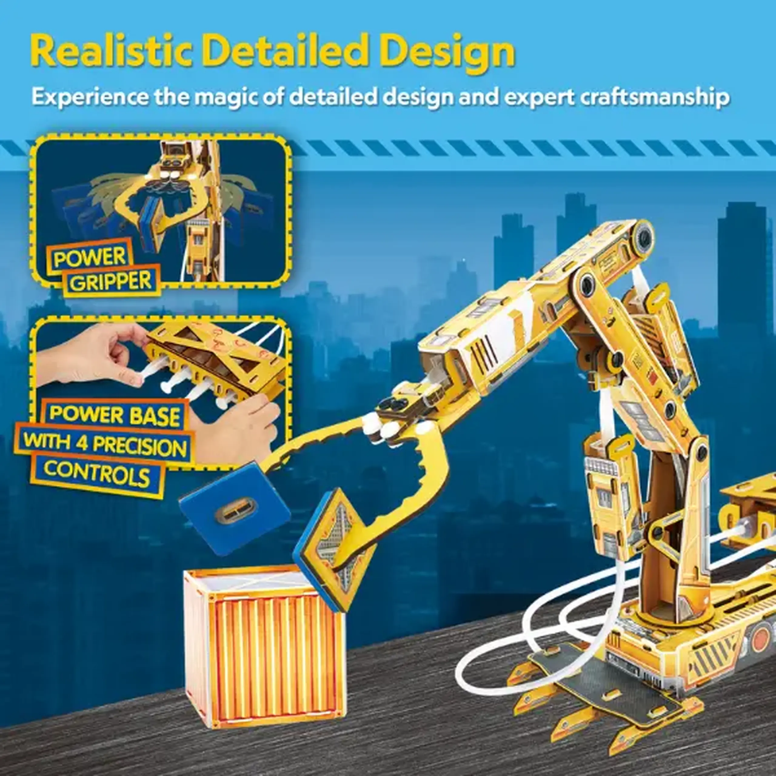 STEM Series 3D puzzle "Braț robotic hidraulic" - explorăm lumea ingineriei și a hidraulicii, 185 elem.