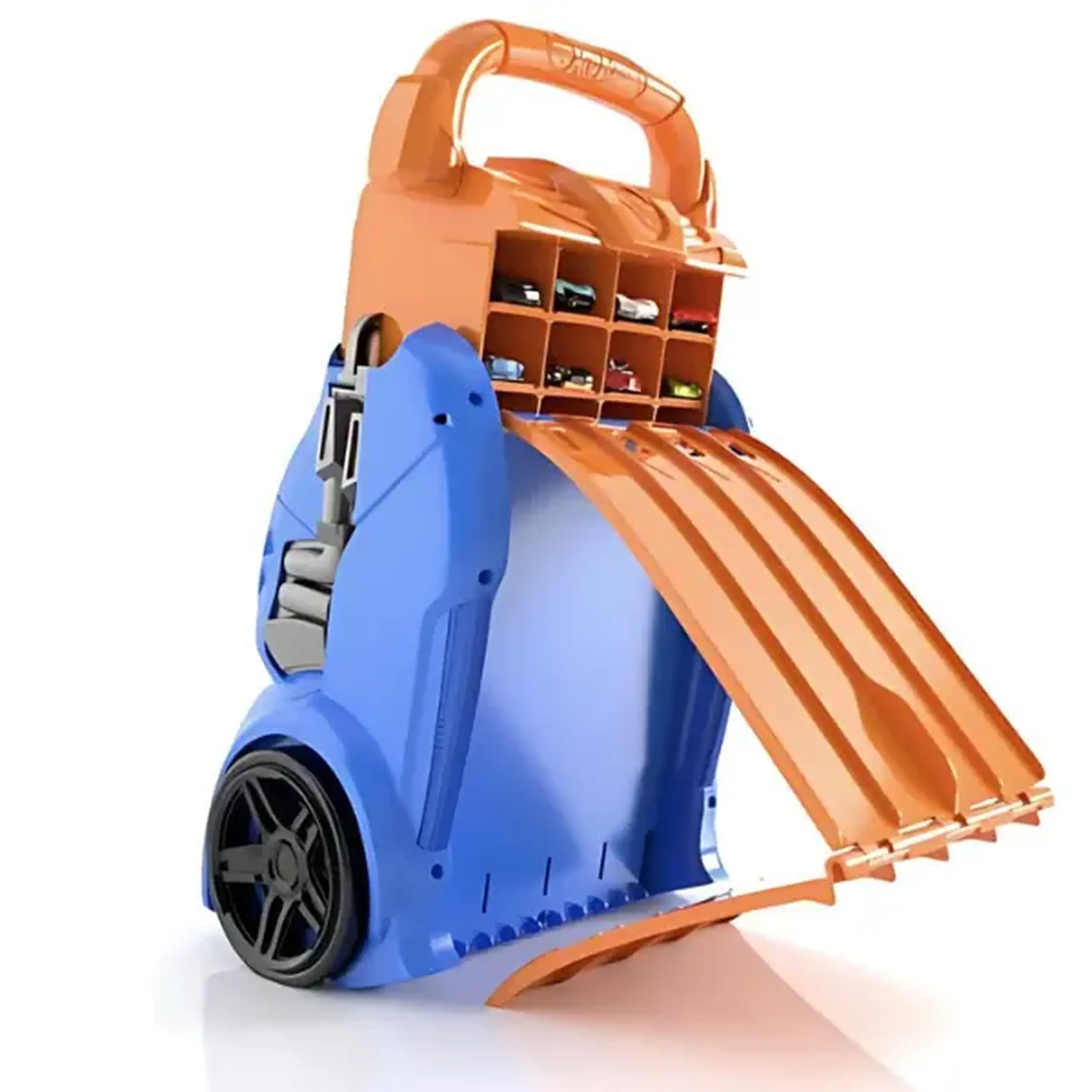 Container portabil pentru 4 piste paralele Hot Wheels