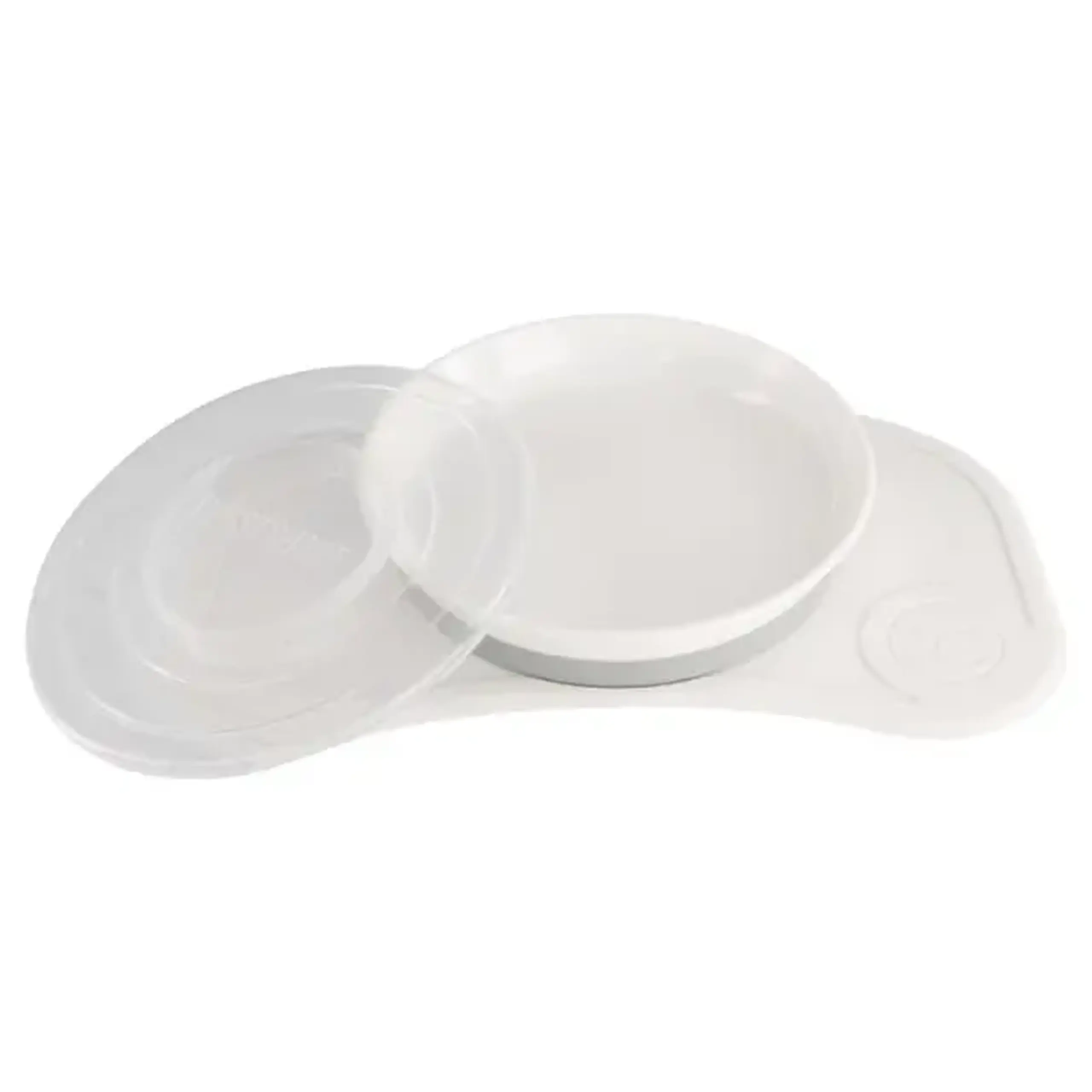 Set anti-alunecare cu farfurie Twistshake Click-Mat, alb