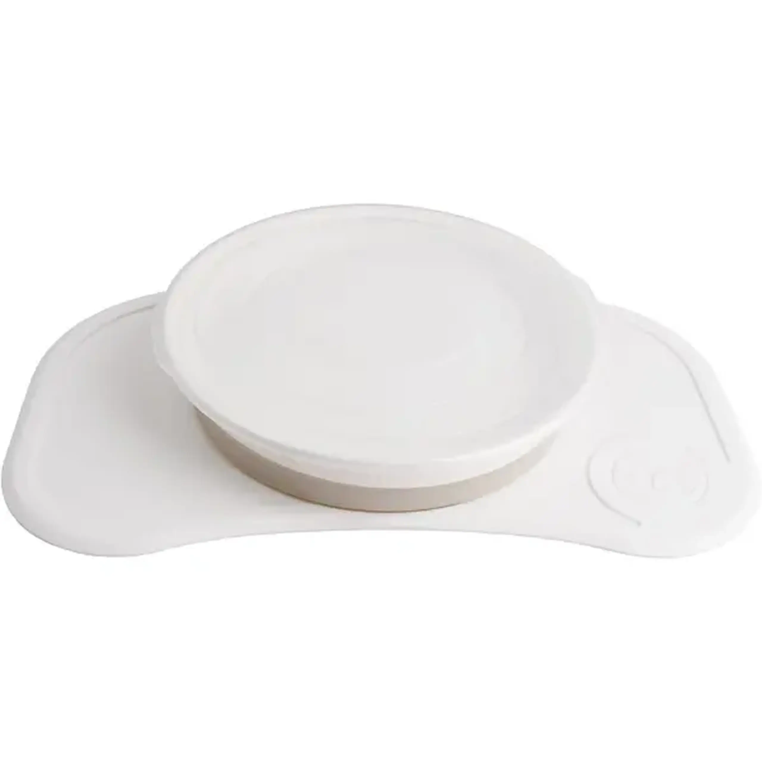 Set anti-alunecare cu farfurie Twistshake Click-Mat, alb