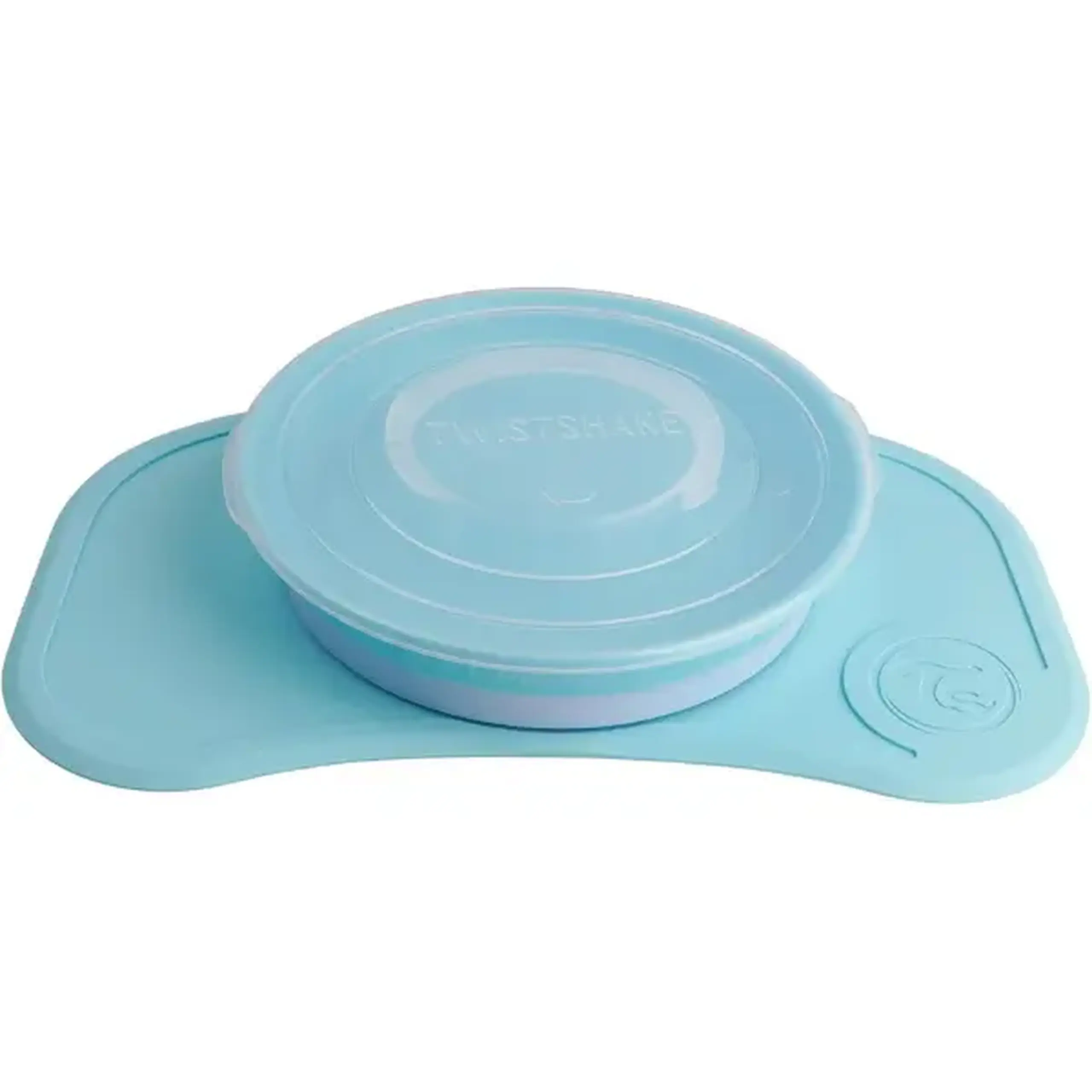 Set anti-alunecare cu farfurie Twistshake Click-Mat, albastru