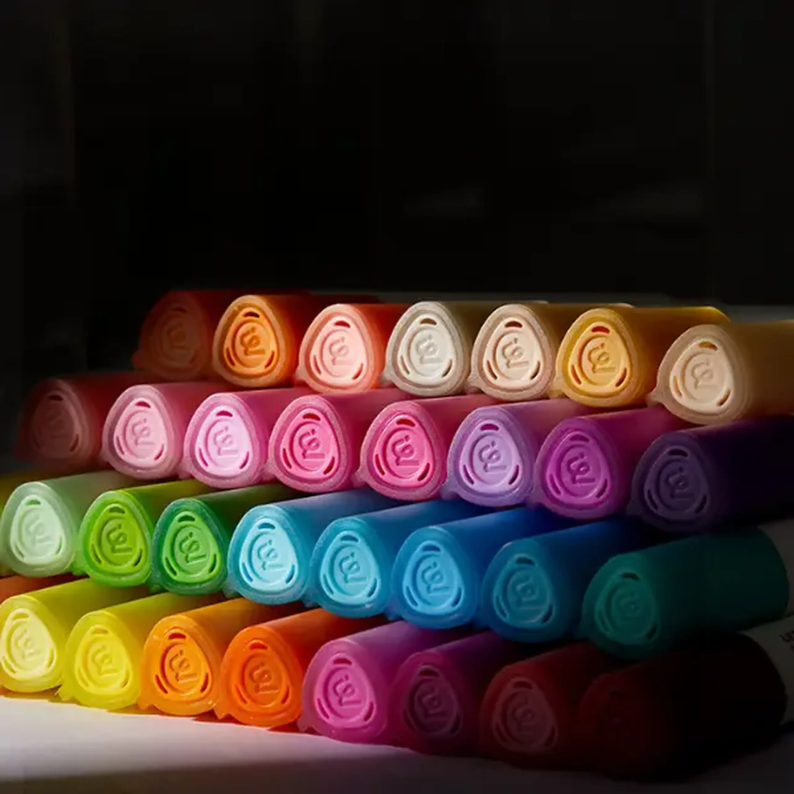 Set de markere semitransparente cu vârf dublu, 36 culori