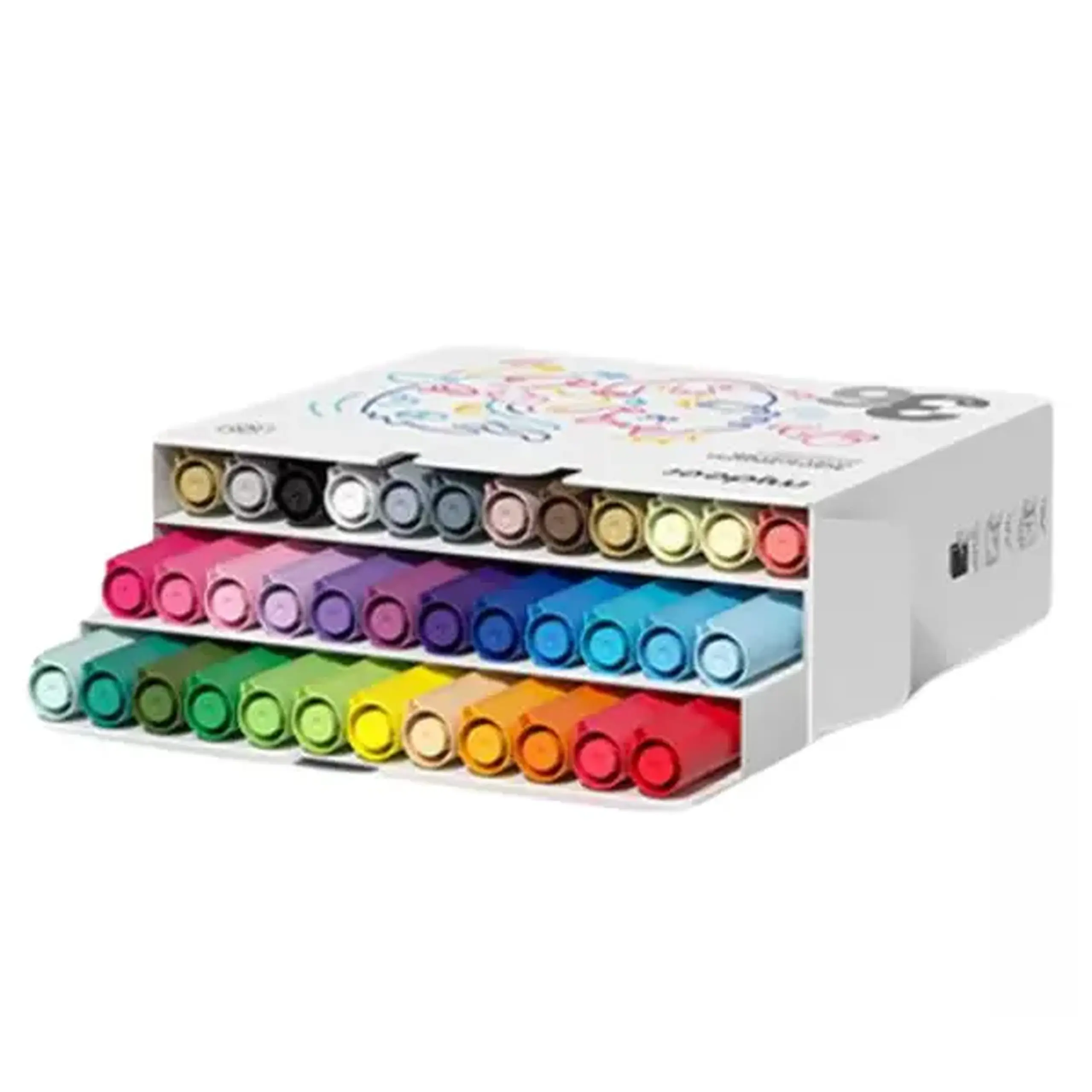 Set de markere acrilice cu peniță ultra moale, 36 culori