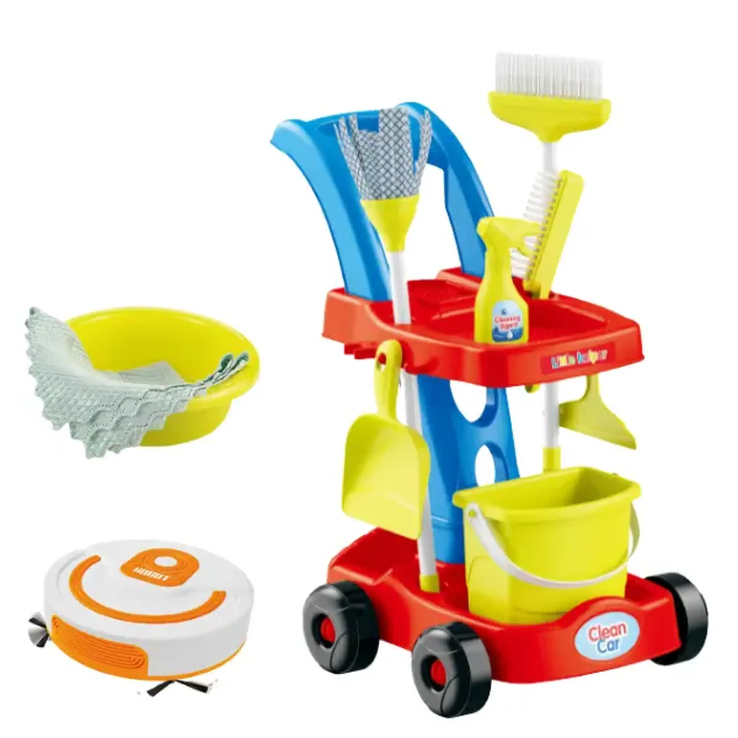 Set de curățenie cu cărucior și mătură