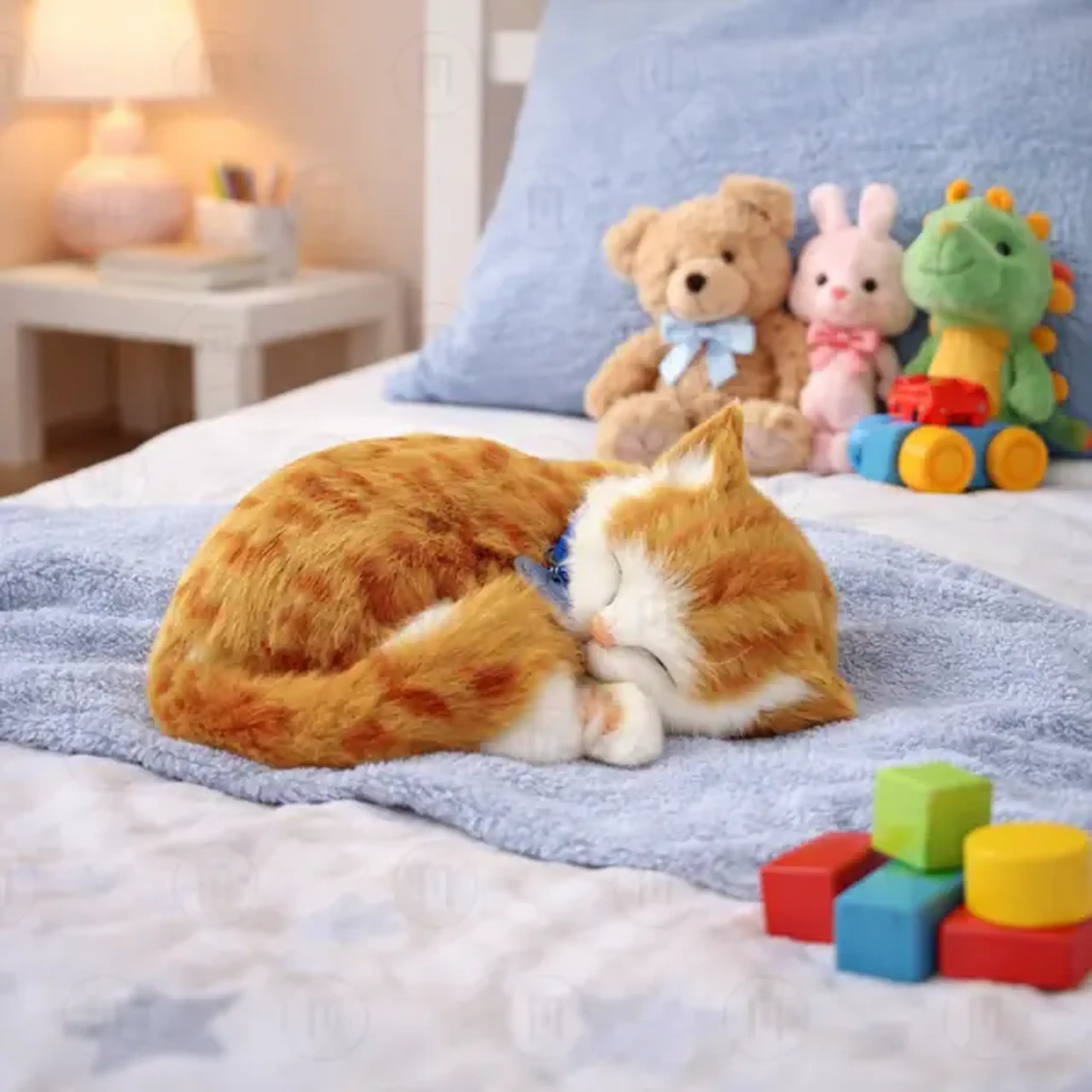 Pisicuța portocalie "Tabby" cu imitație de respirație