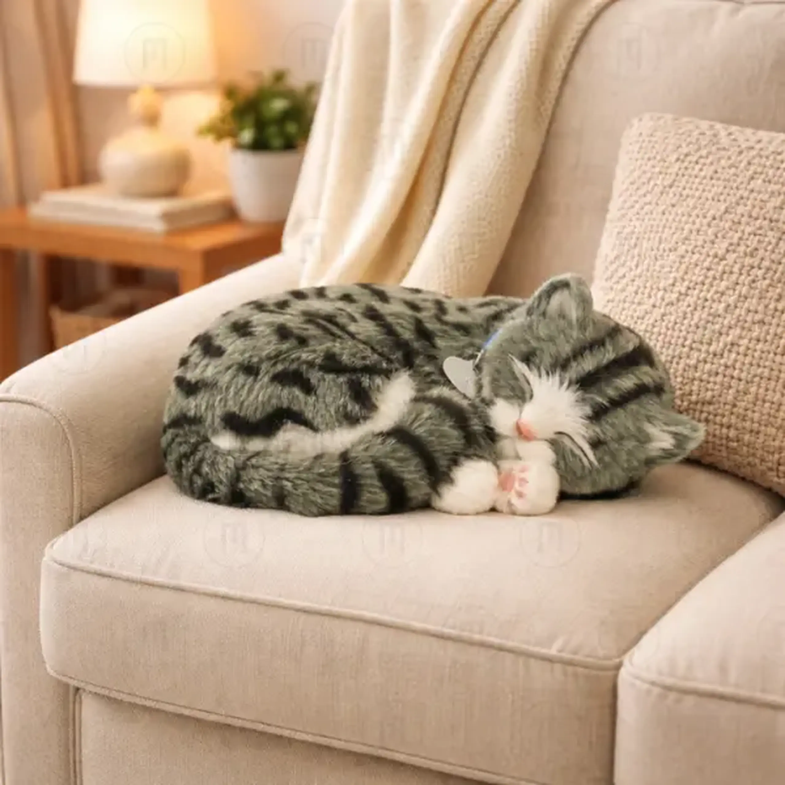 Pisicuță gri "Tabby” cu imitație de respirație