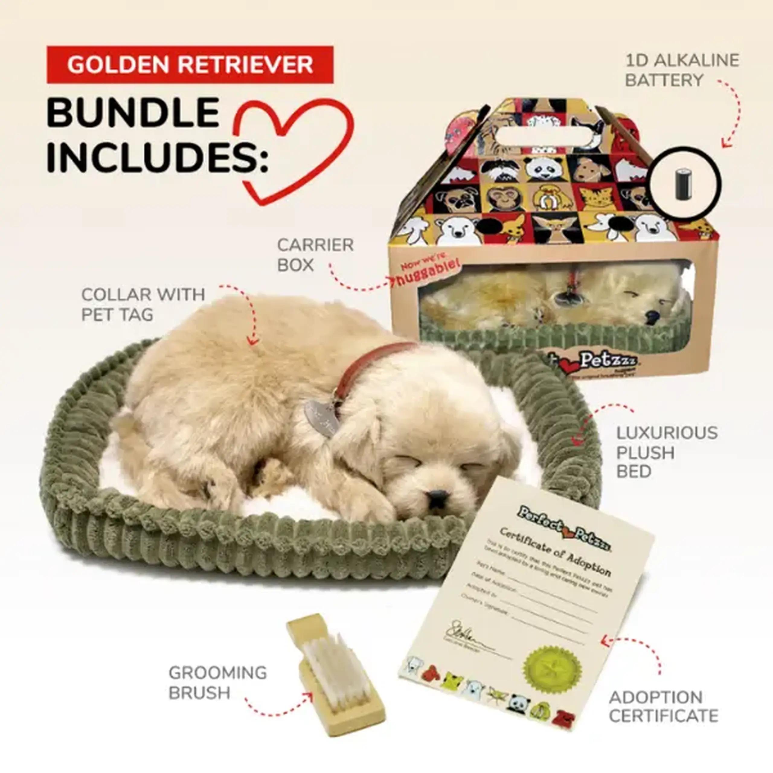 Cățeluș „Retriever auriu” cu imitație de respirație