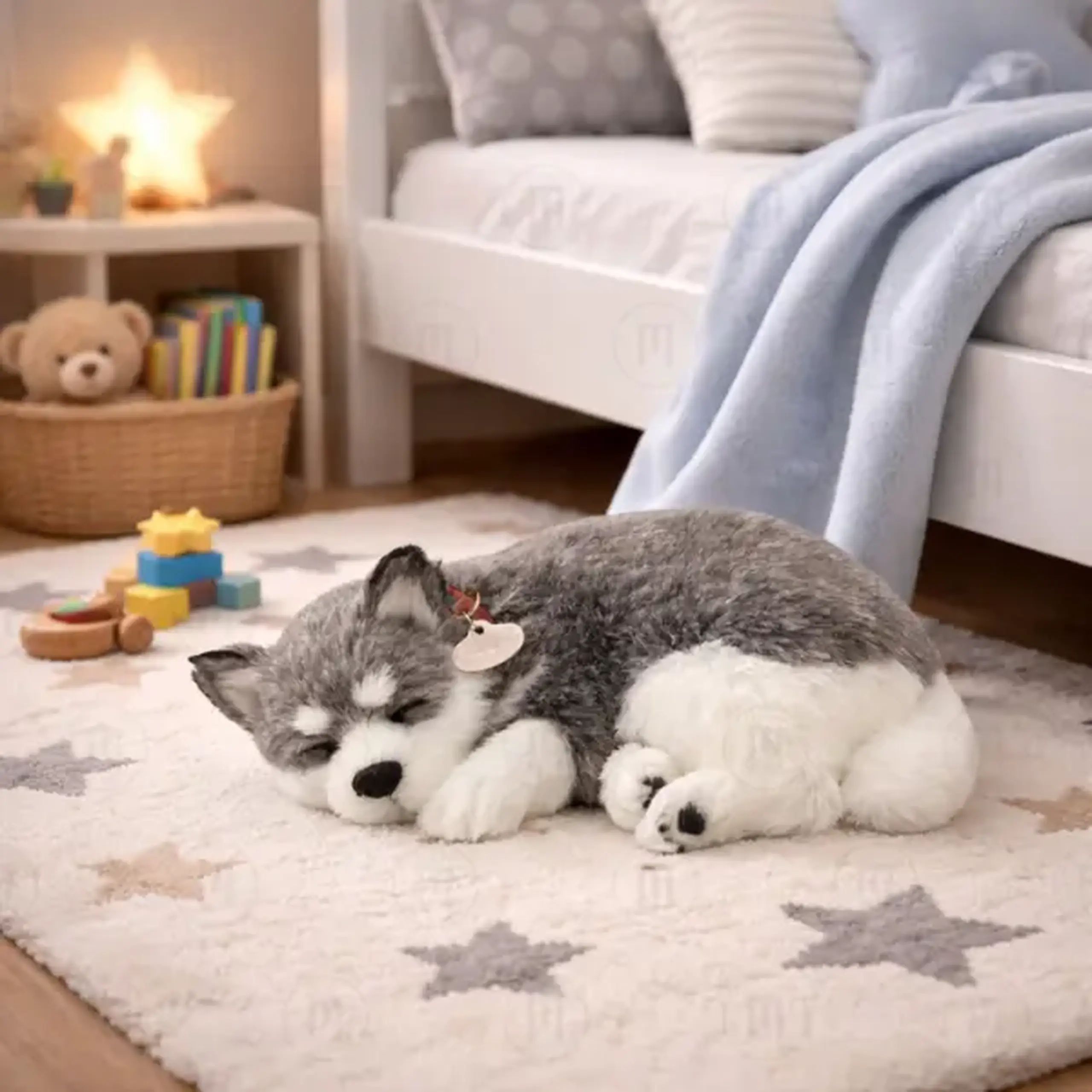 Cățeluș "Husky din Alaska” cu imitație de respirație