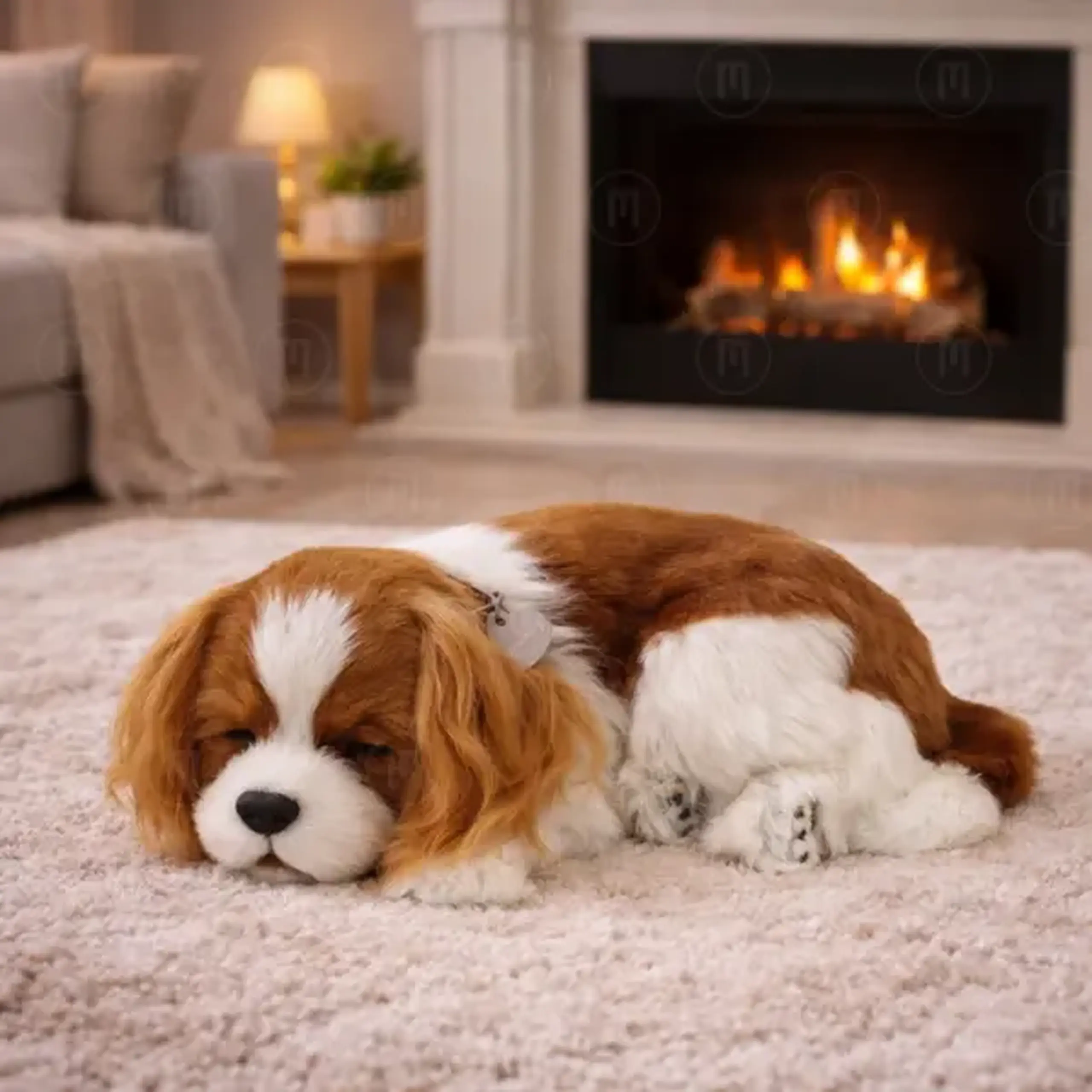 Cățeluș "Cavalier King Charles” cu imitație de respirație