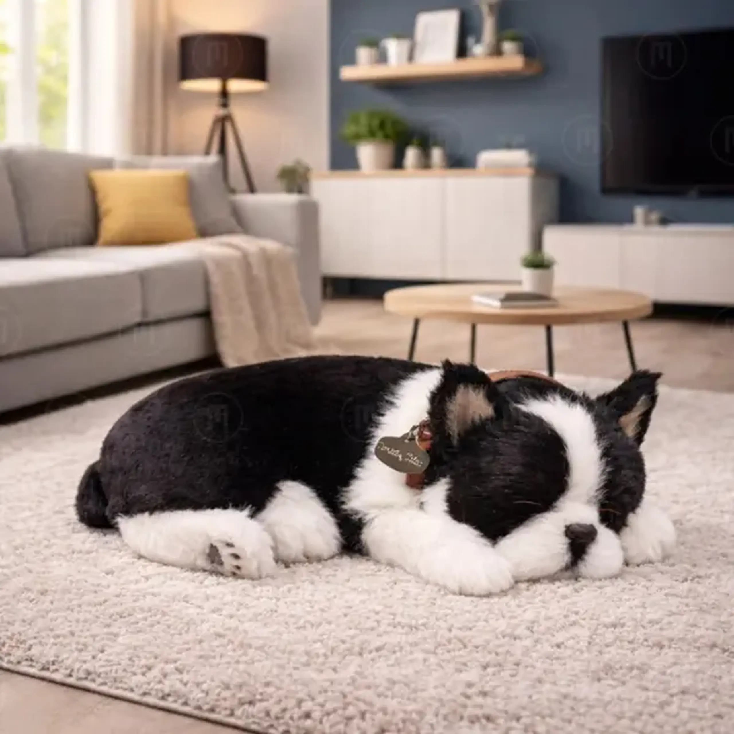 Cățeluș „Boston Terrier” cu imitație de respirație