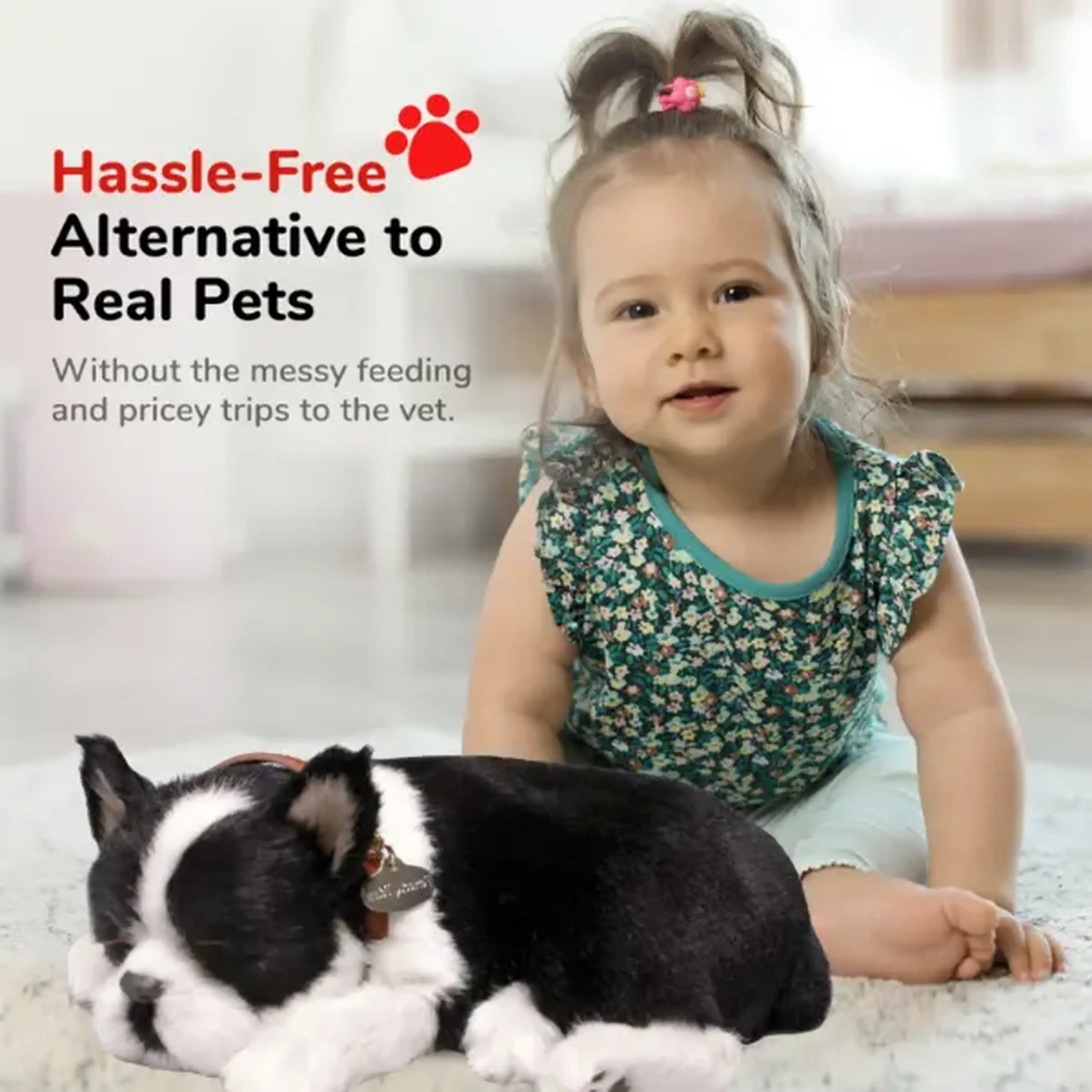 Cățeluș „Boston Terrier” cu imitație de respirație