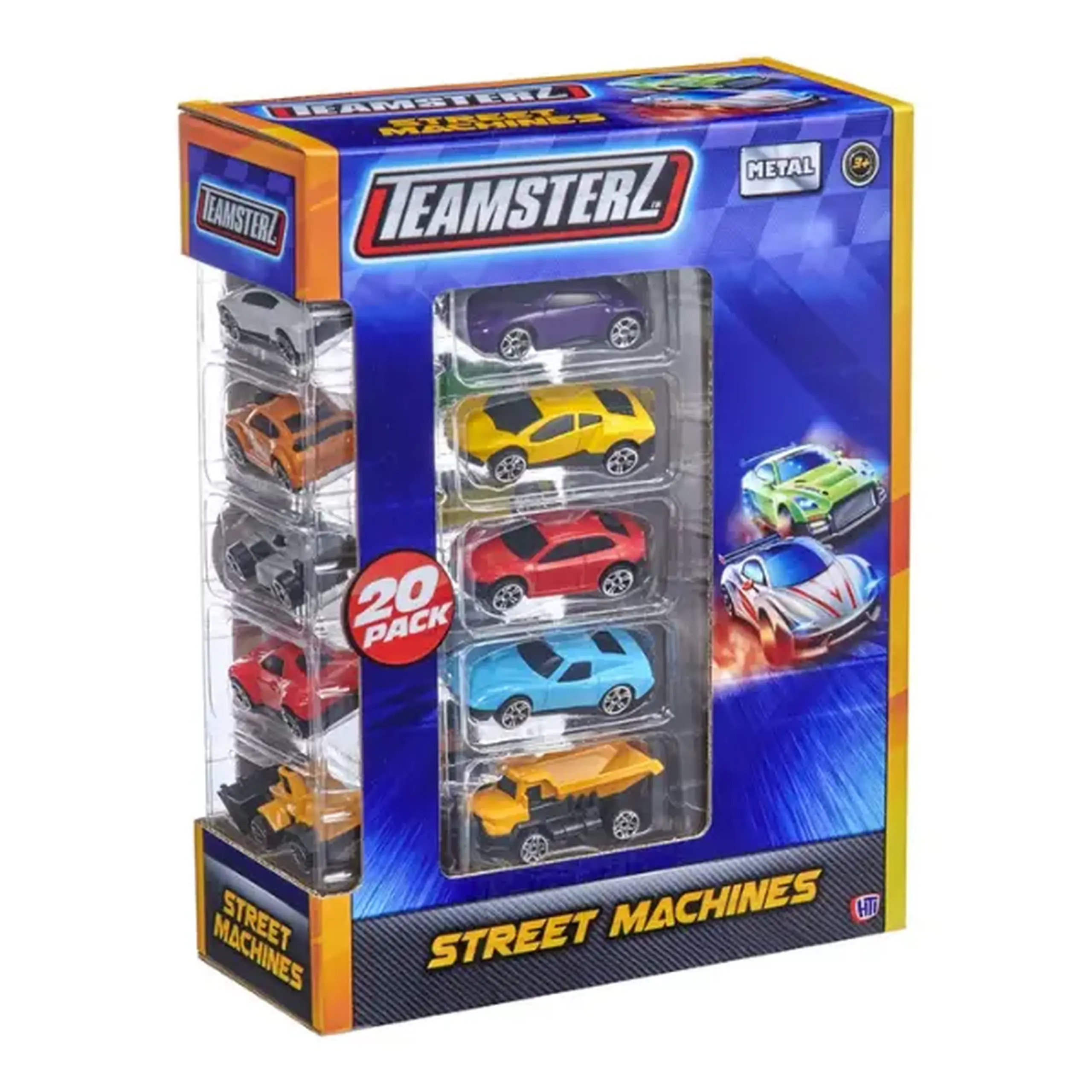 Set de 20 mașini Teamsterz Street Machines Die-Cast, în as.