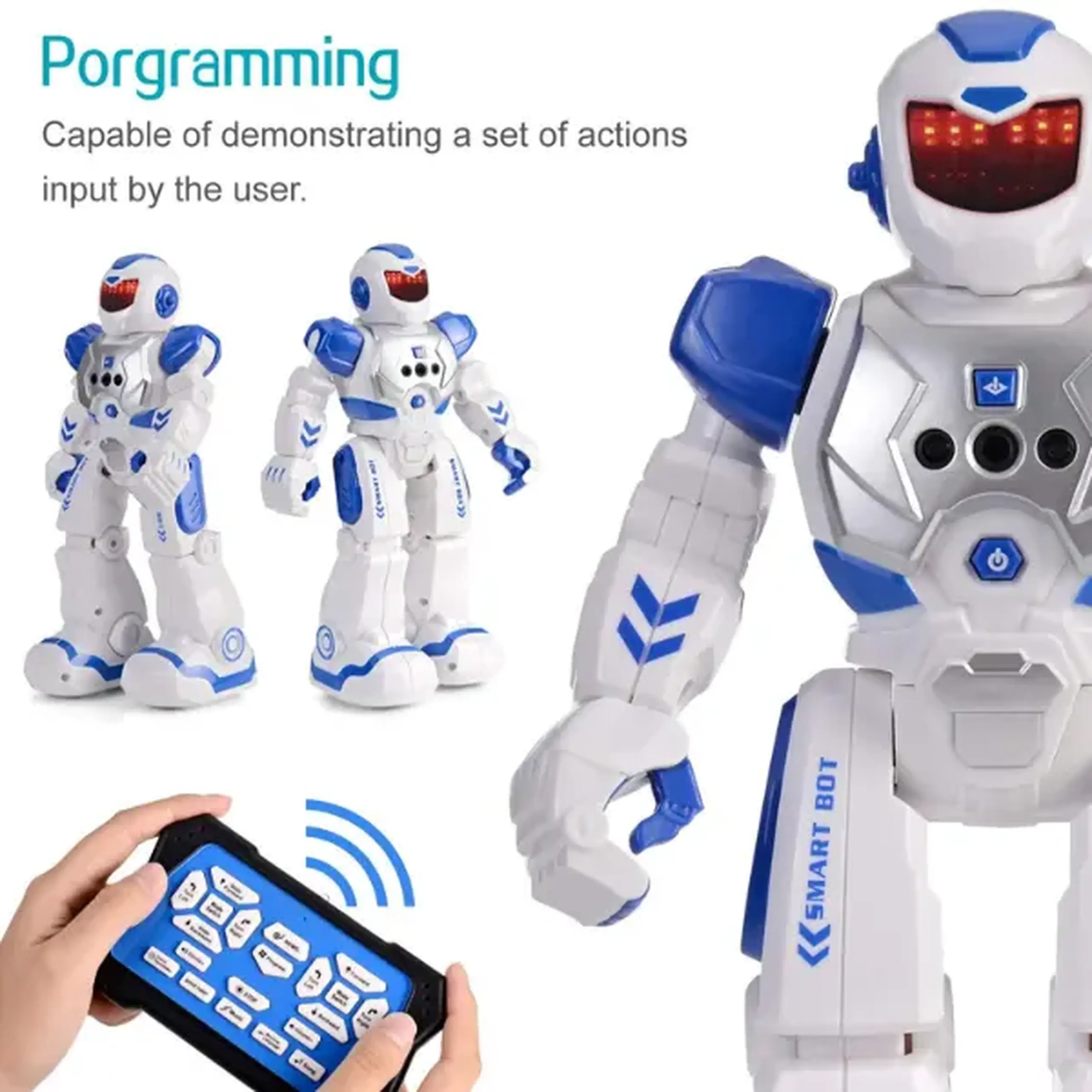 Robot Jack Royal cu telecomandă, albastru și roșu