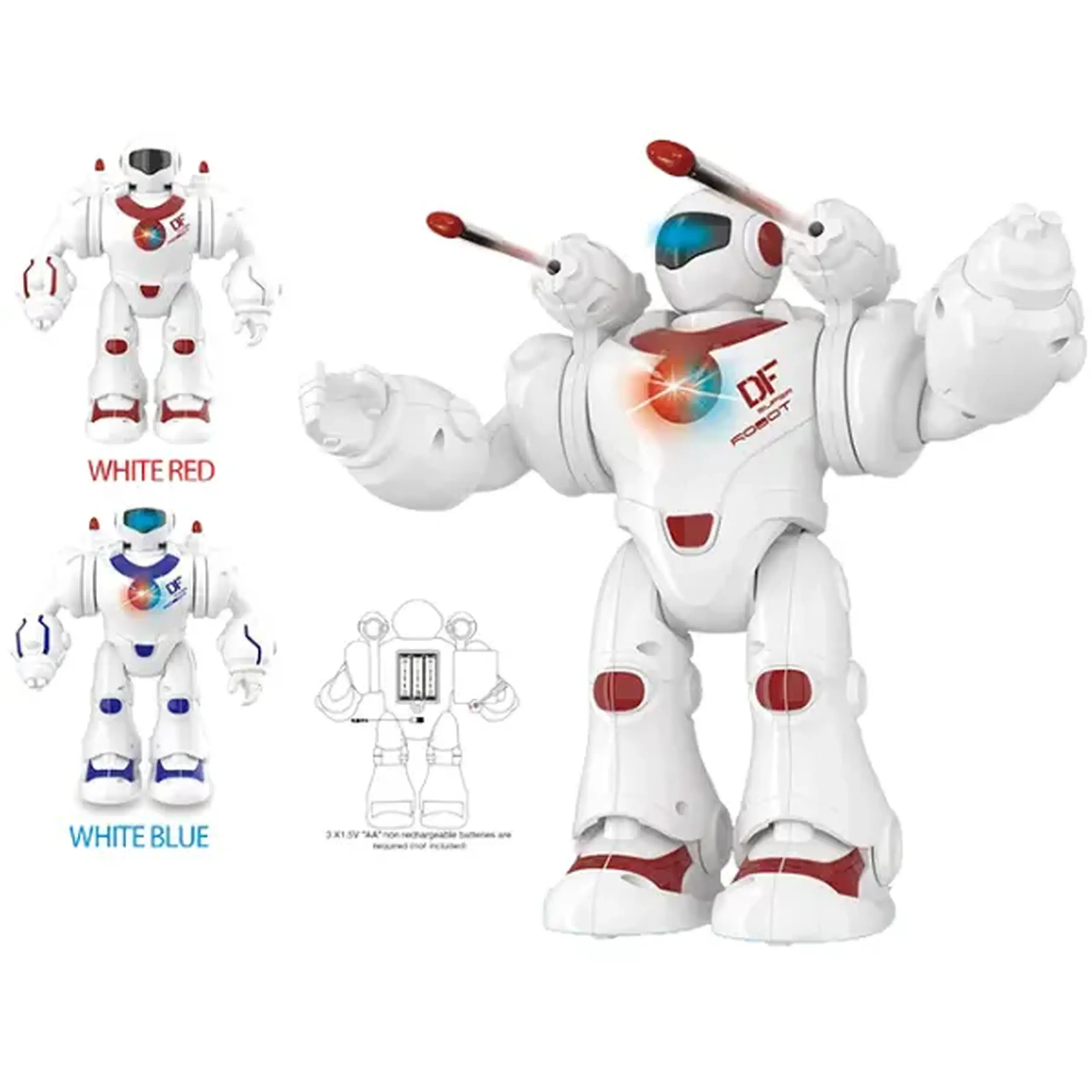 Robot inteligent, albastru și roșu