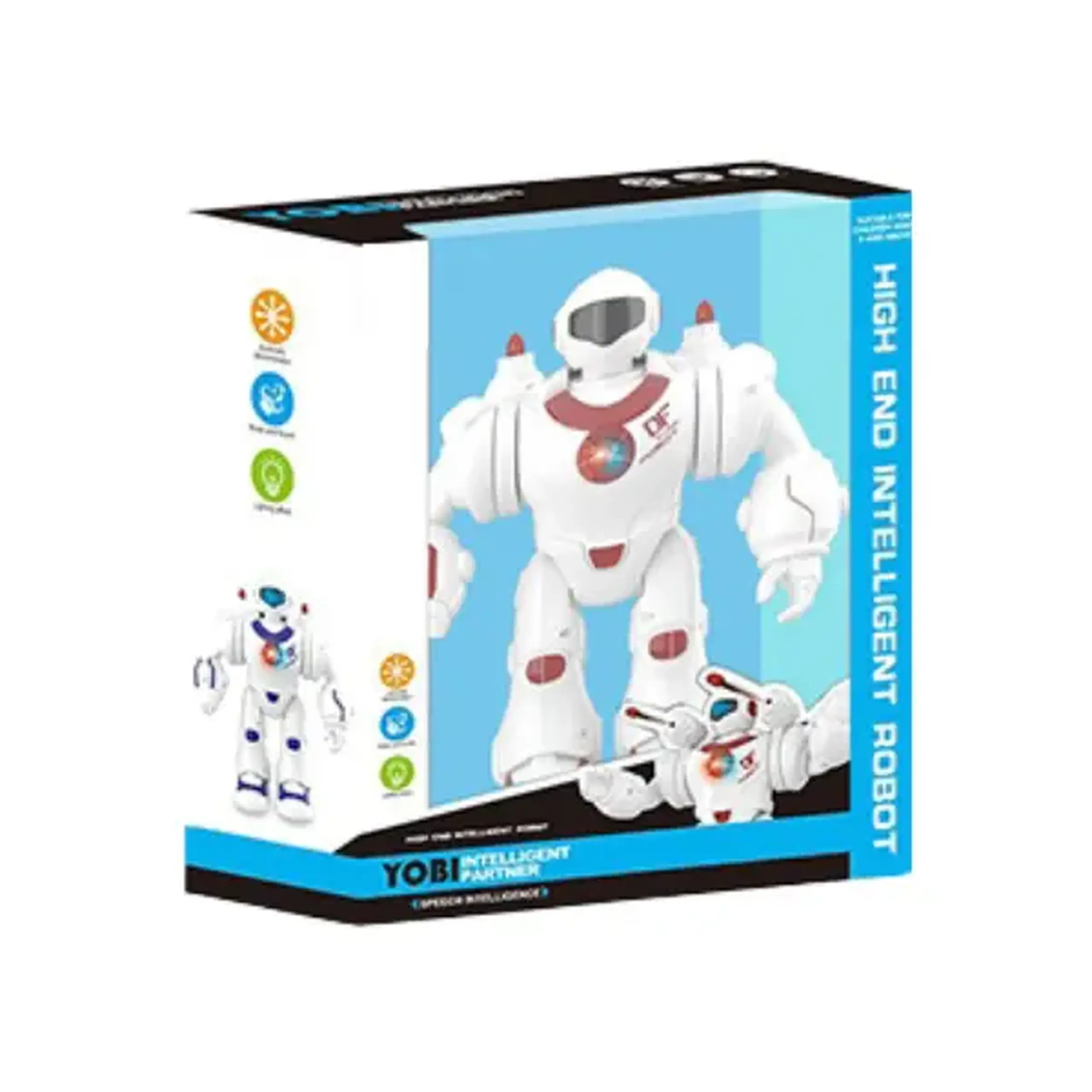 Robot inteligent, albastru și roșu