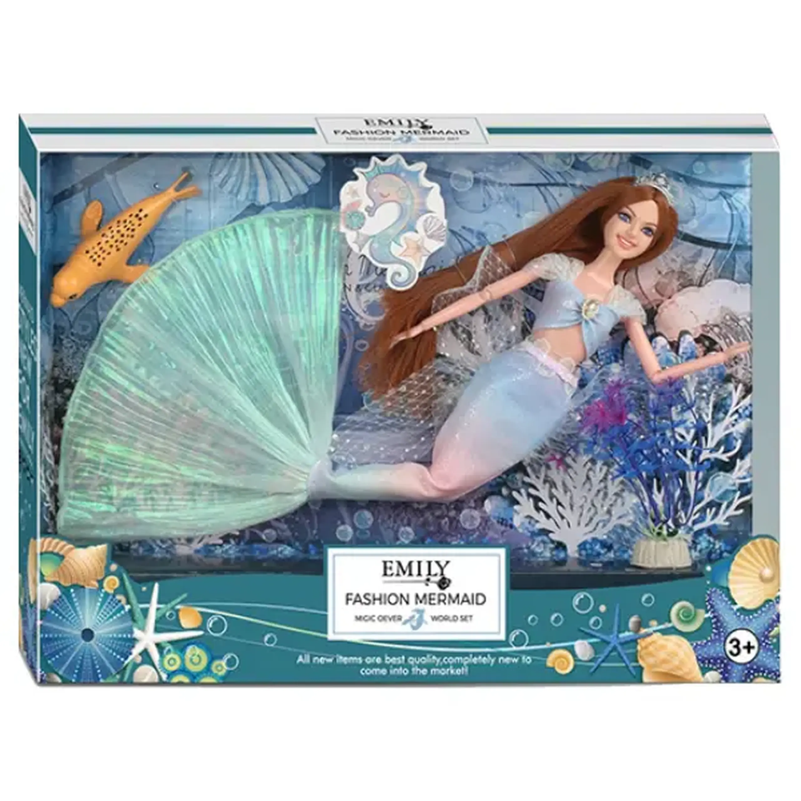 Păpușa Emily "Sirena cu animaluț de companie de mare"