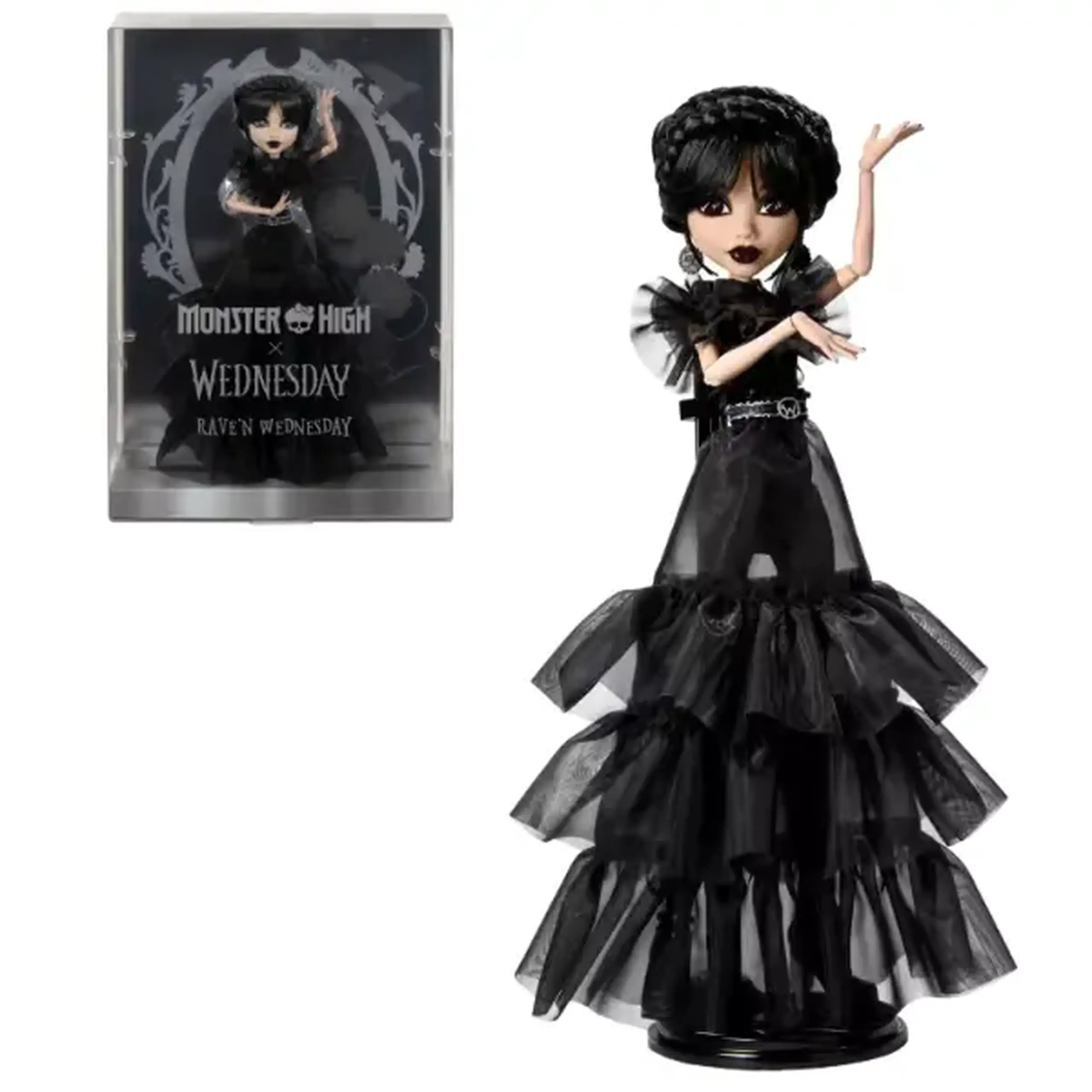Set de joc Monster High "Păpușa Wednesday în Rochie", cu accesorii