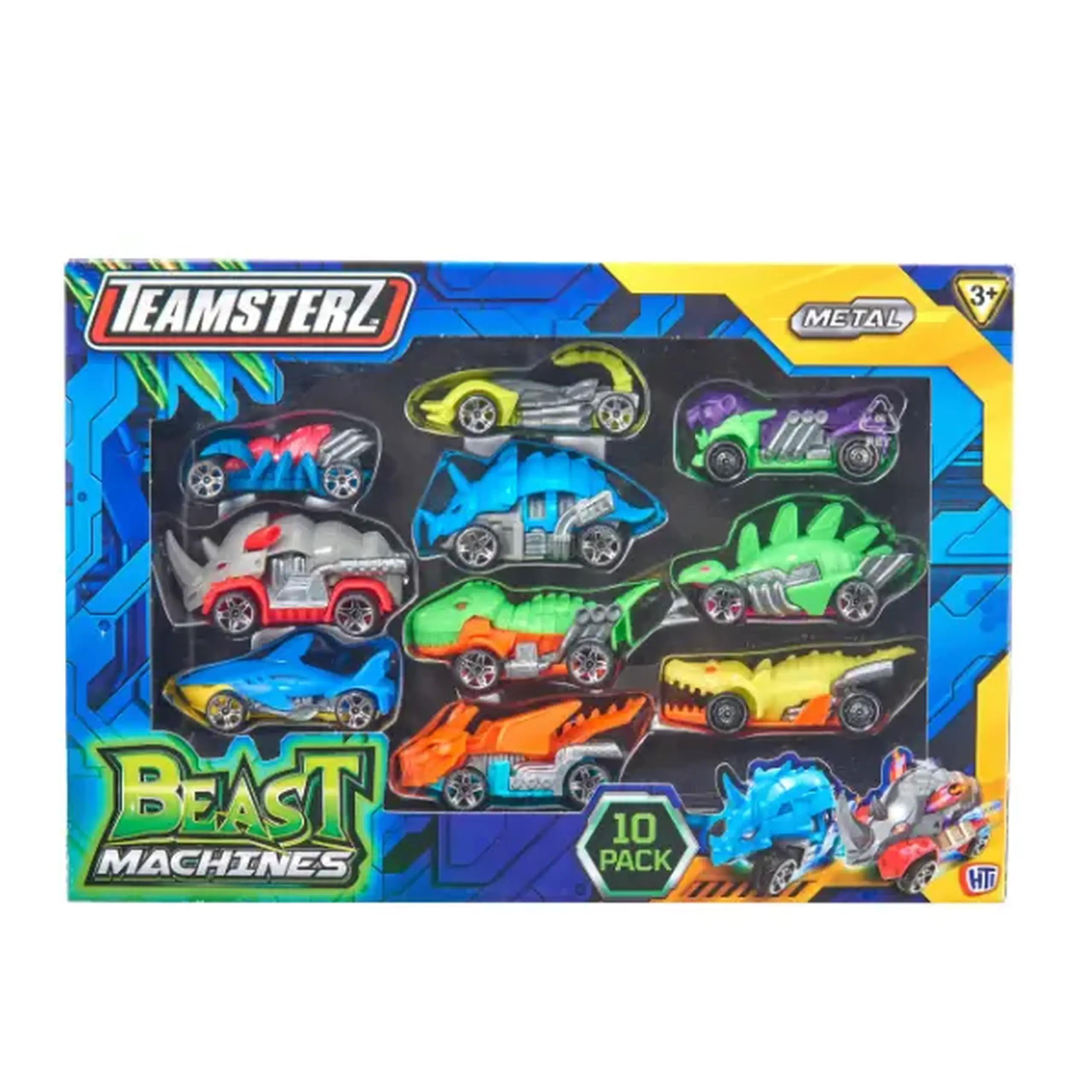 Set de 10 mașini Teamsterz Beast Machines Die-Cast, în as.