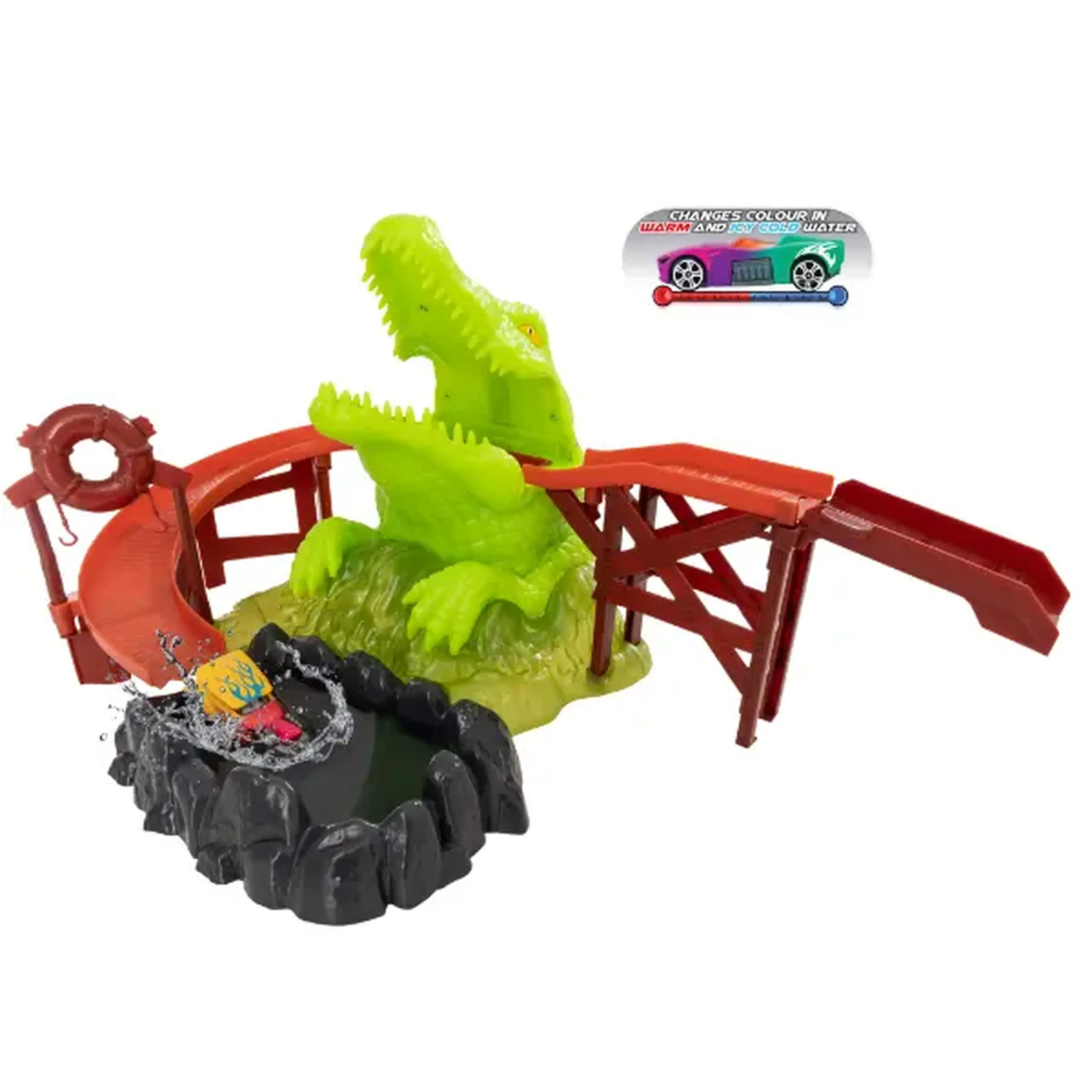 Set de joacă: «Pistă cu crocodil și mașinuță schimbătoare de culoare» Teamsterz