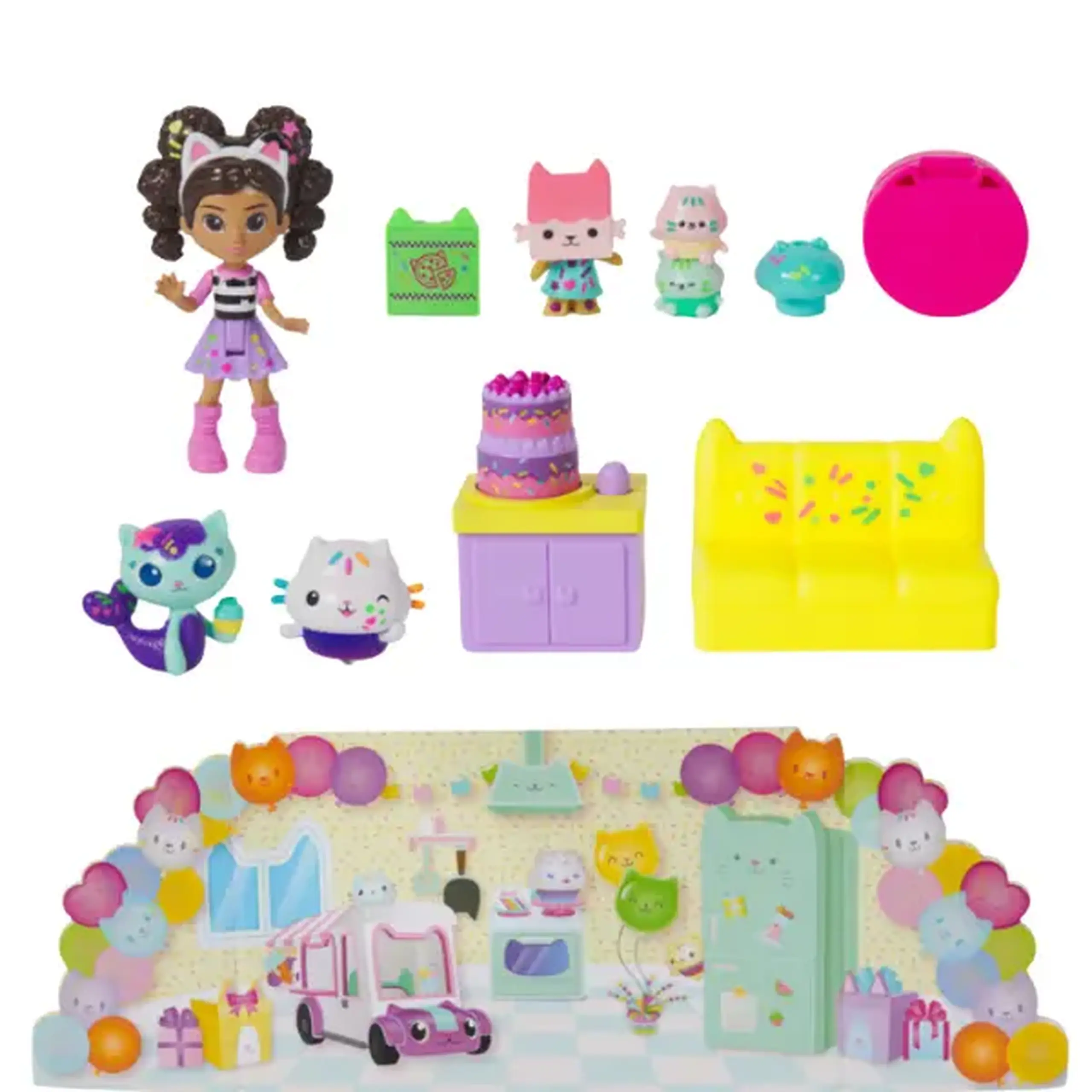 Set de figurine: Cadou aniversar Brioșel, seria "Gabby’s Dollhouse"