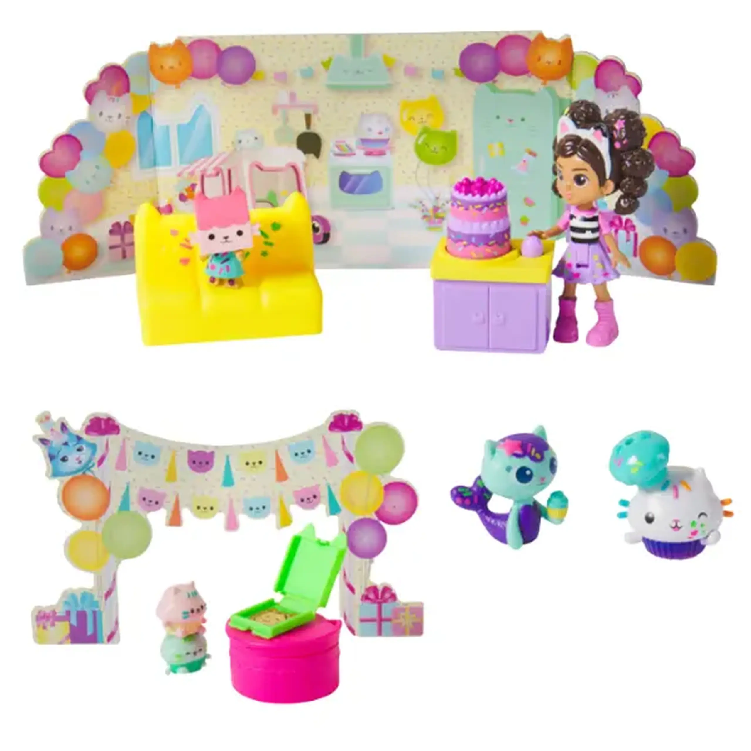 Set de figurine: Cadou aniversar Brioșel, seria "Gabby’s Dollhouse"
