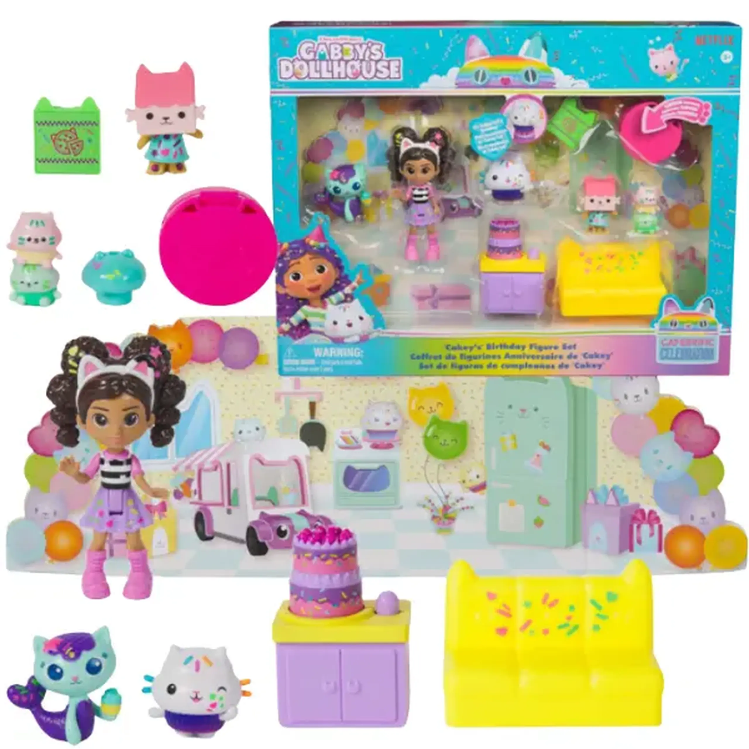 Set de figurine: Cadou aniversar Brioșel, seria "Gabby’s Dollhouse"