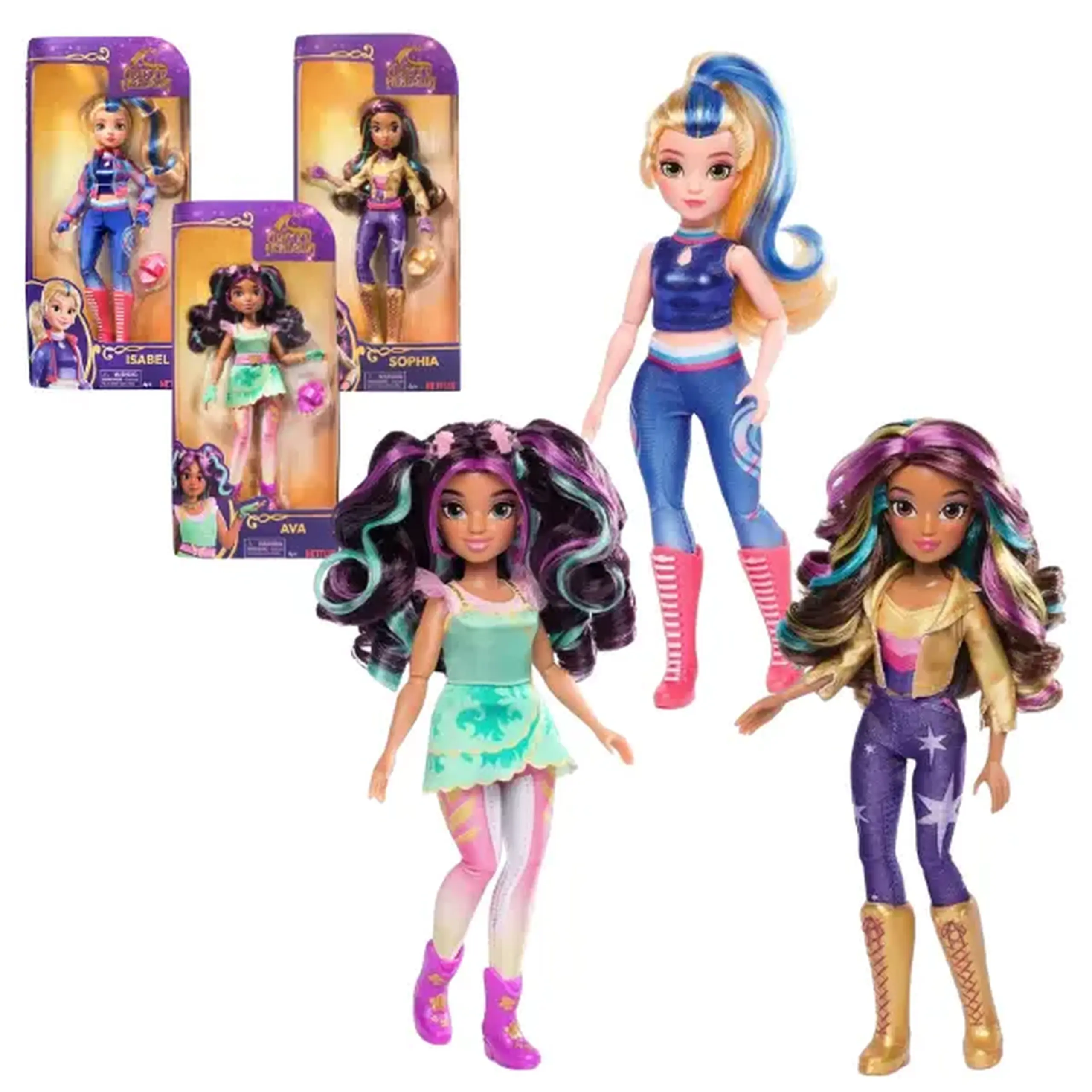 Set de joacă,,Academia Unicornilor: Selecție de Păpuși la Modă", 3 modele