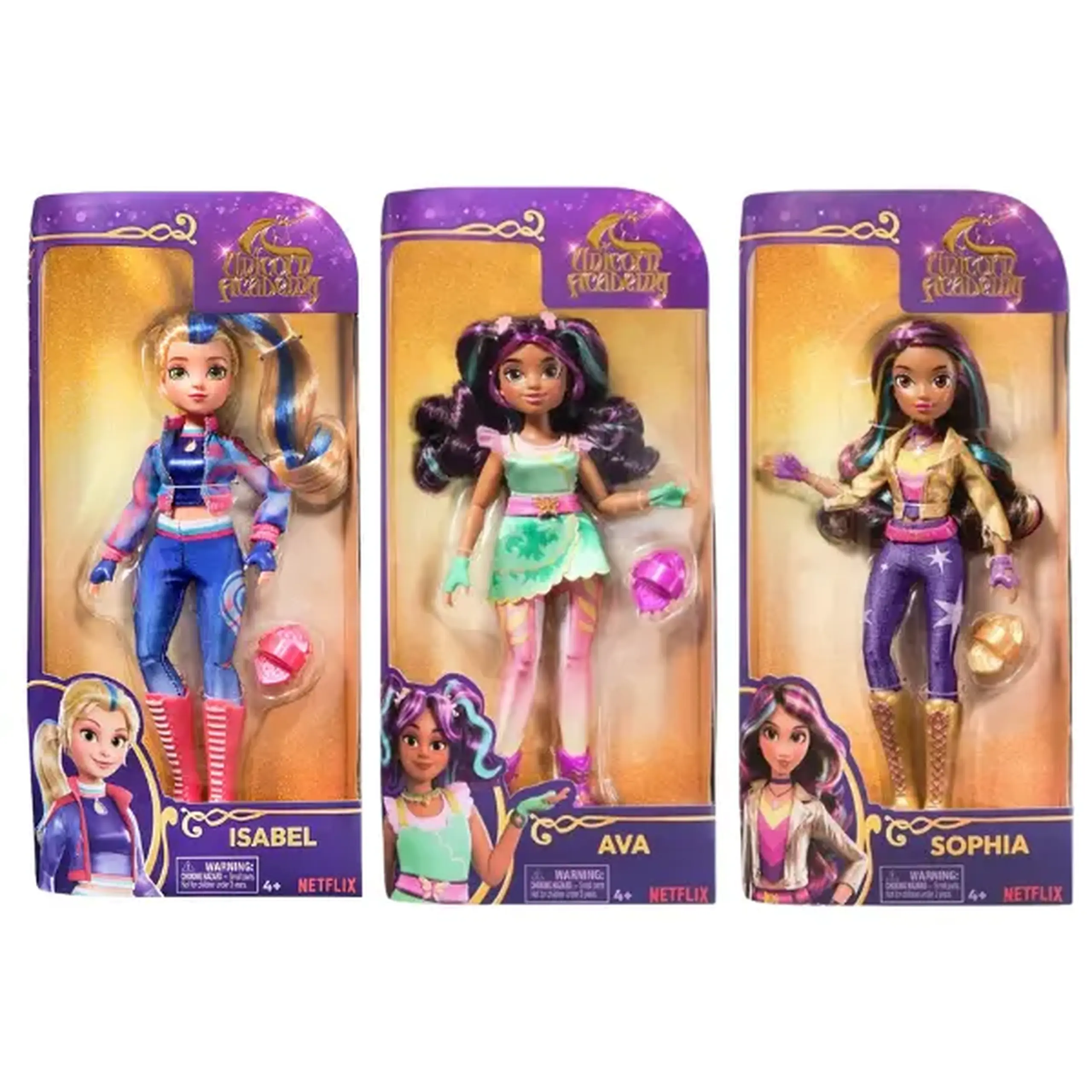 Set de joacă,,Academia Unicornilor: Selecție de Păpuși la Modă", 3 modele