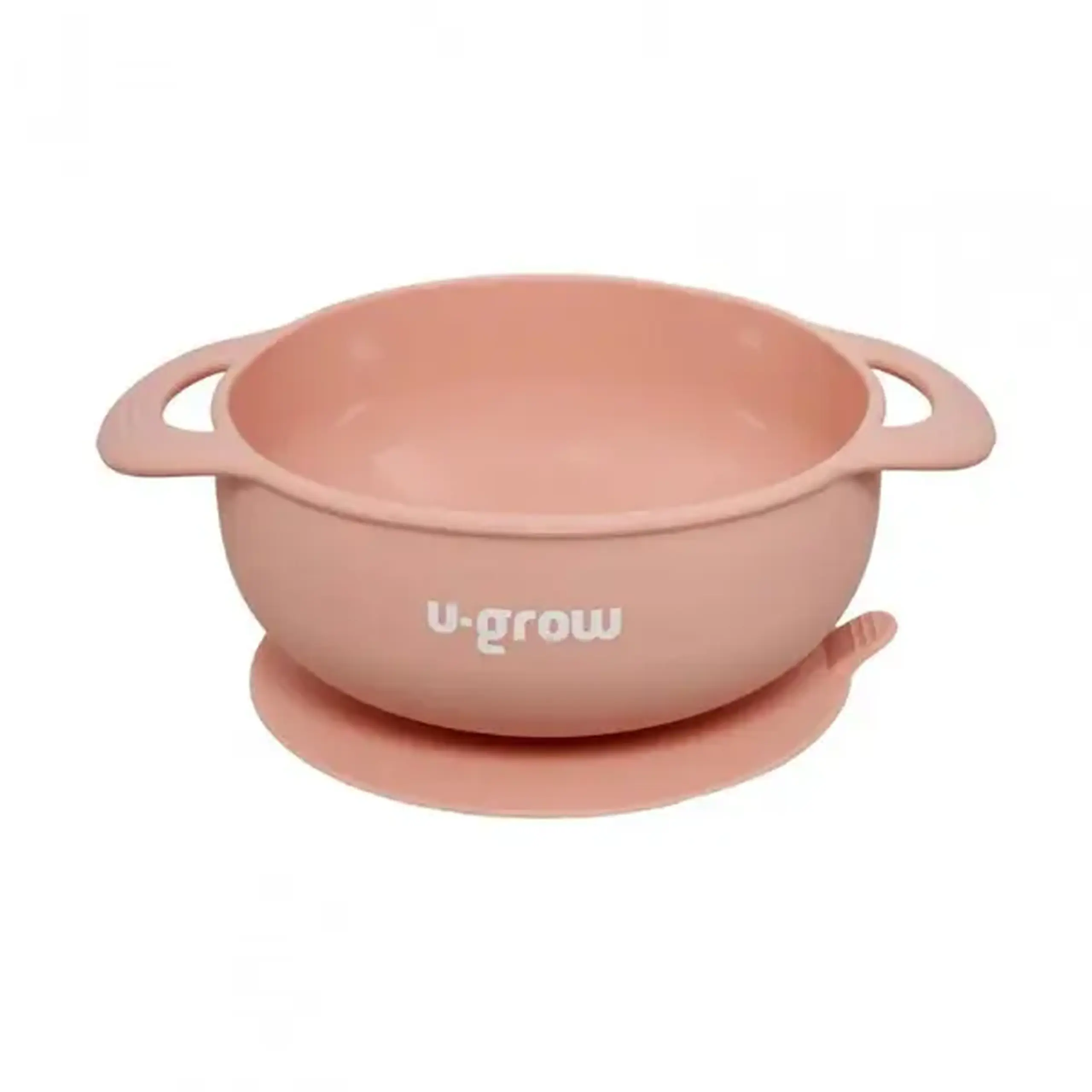 Set diversificare 5 piese din silicon: bavetă, bol, farfurie, linguriță și furculiță, roz