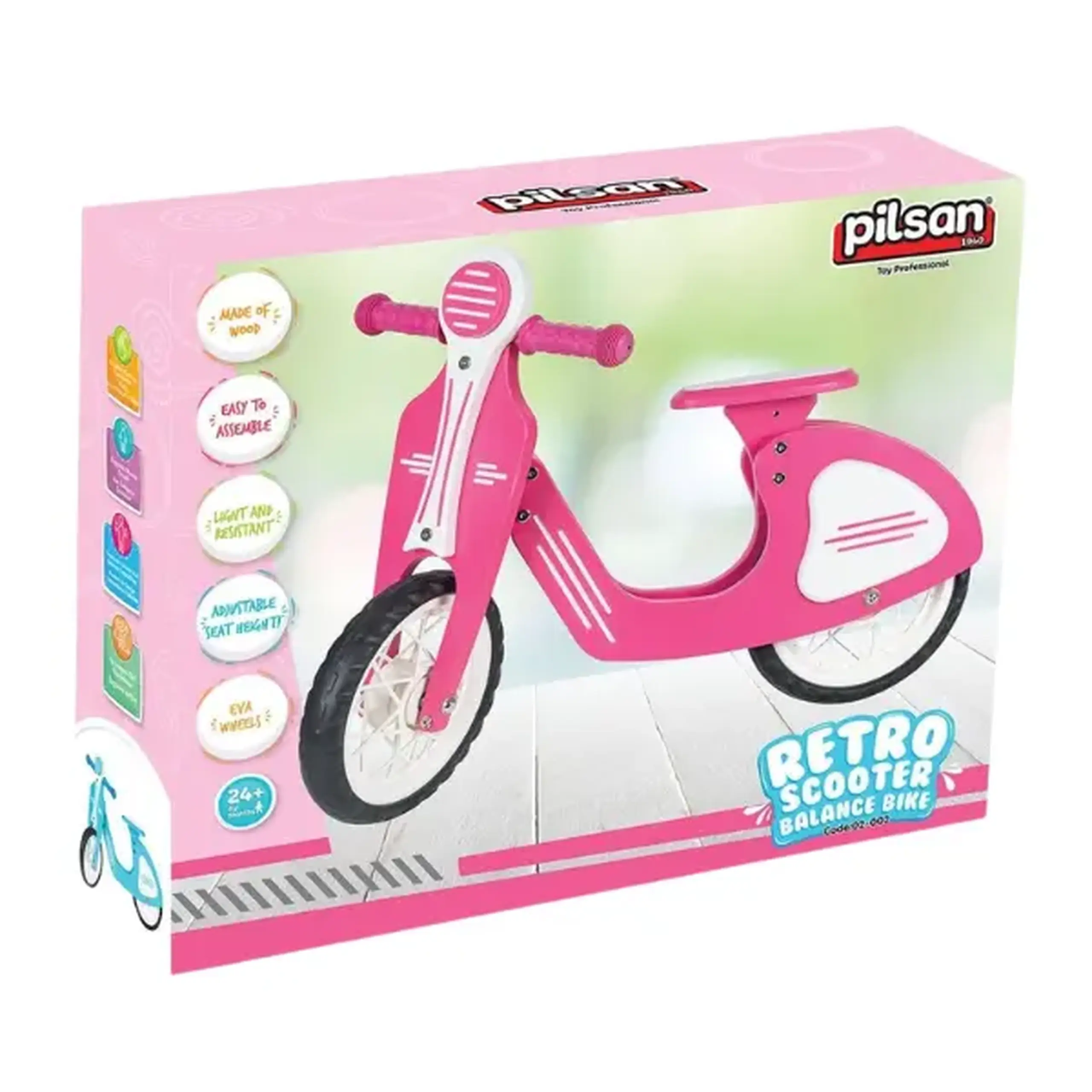 Retro-bicicletă fără pedale, cu roți EVA, albastră
