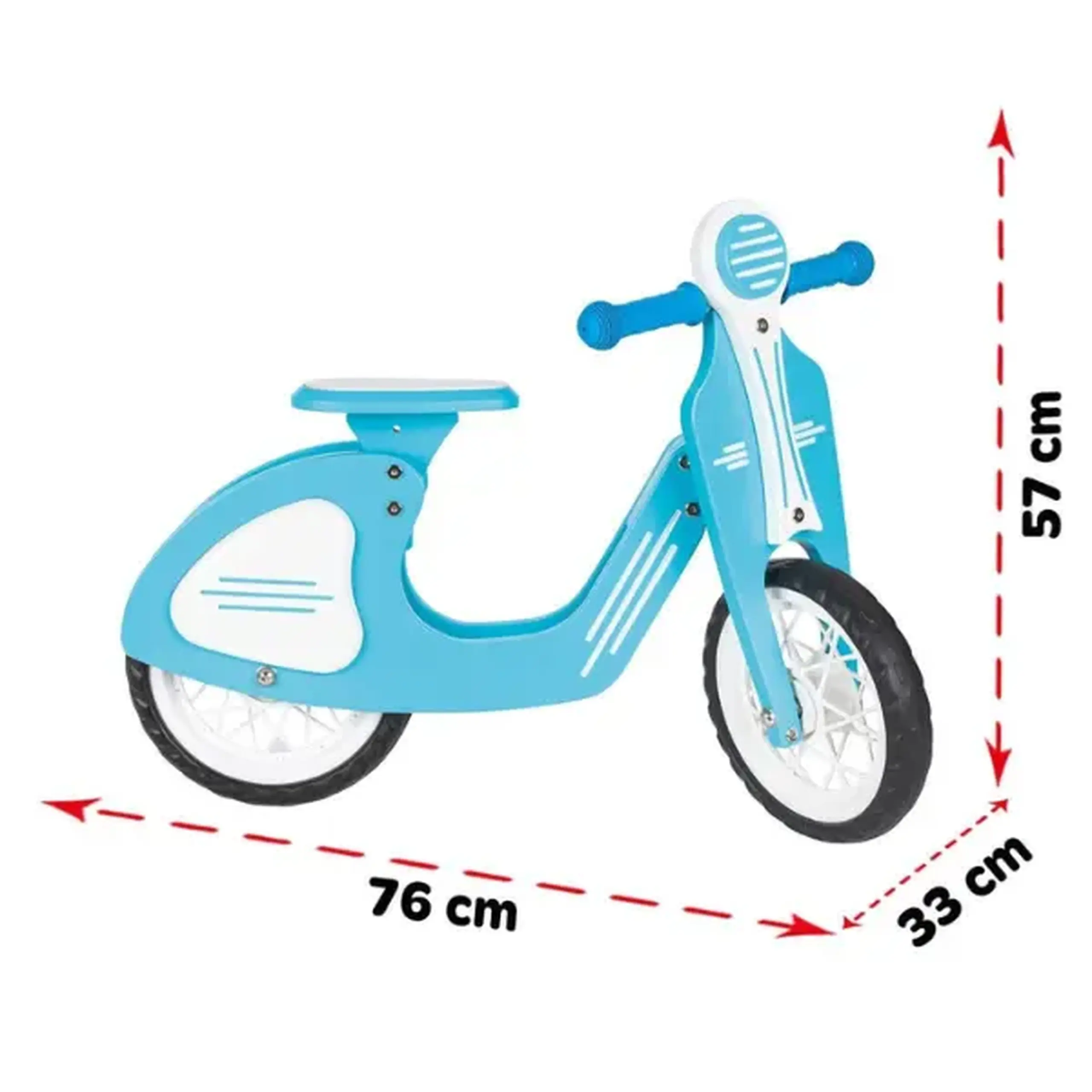 Retro-bicicletă fără pedale, cu roți EVA, albastră
