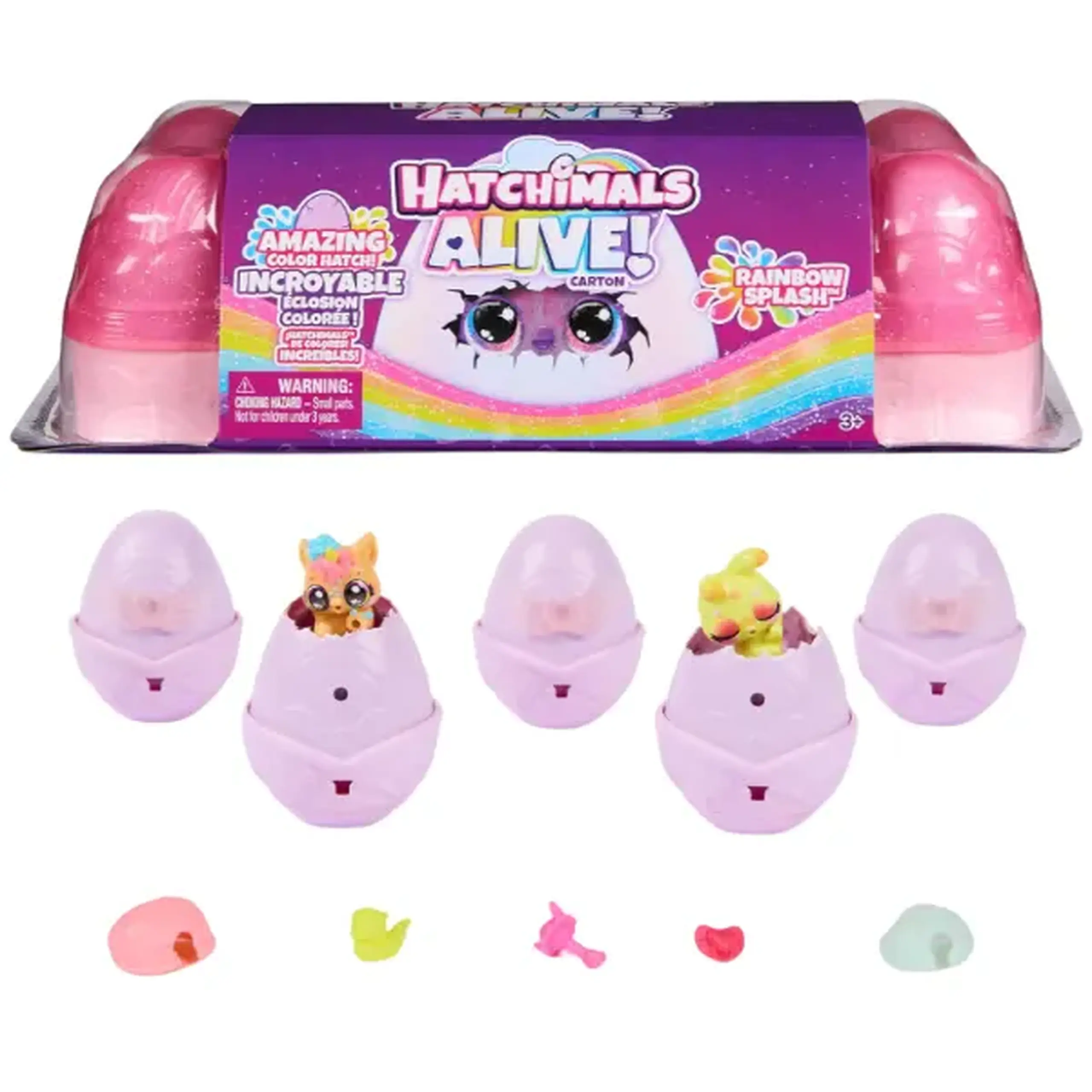 Set de joc "Rainbow Splash" cu mini-figurine și accesorii, Hatchimals Alive