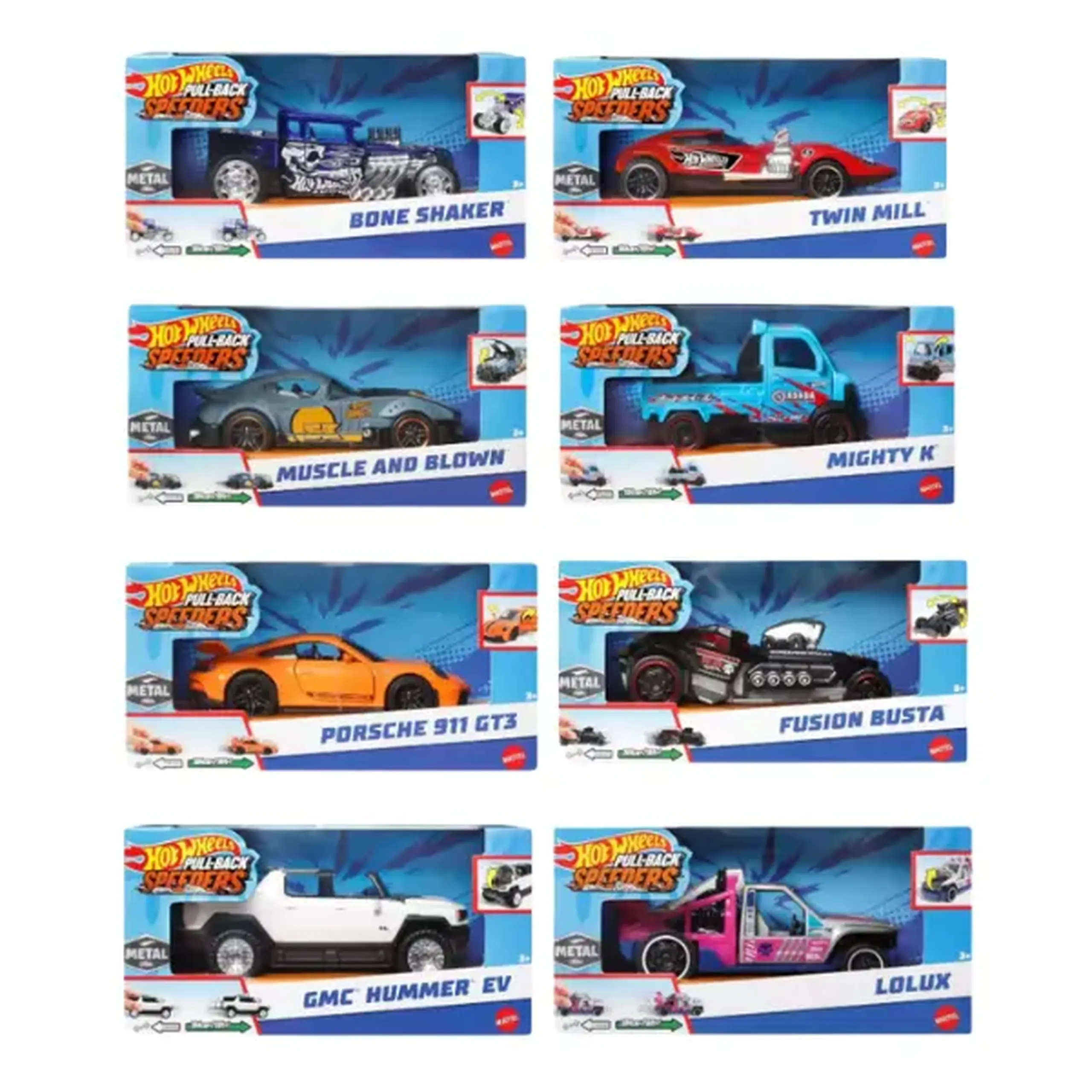 Mașina Hot Wheels de inerție "Pull-Back Speeders" (as.)