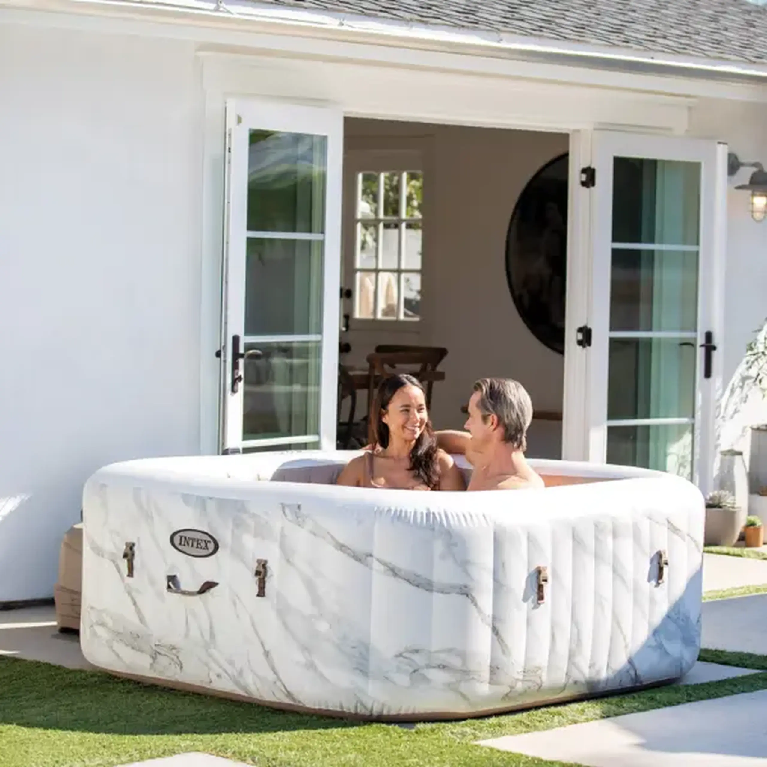 INTEX Jacuzzi SPA gonflabil “Calacatta Dual Zone Deluxe” 175x71cm, 795L, 4 persoane