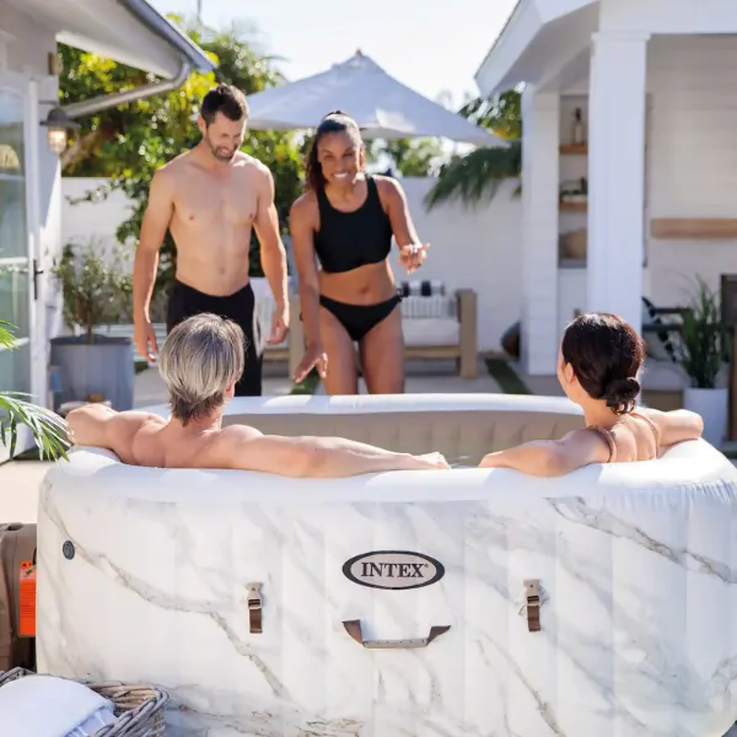 INTEX Jacuzzi SPA gonflabil “Calacatta Dual Zone Deluxe” 175x71cm, 795L, 4 persoane