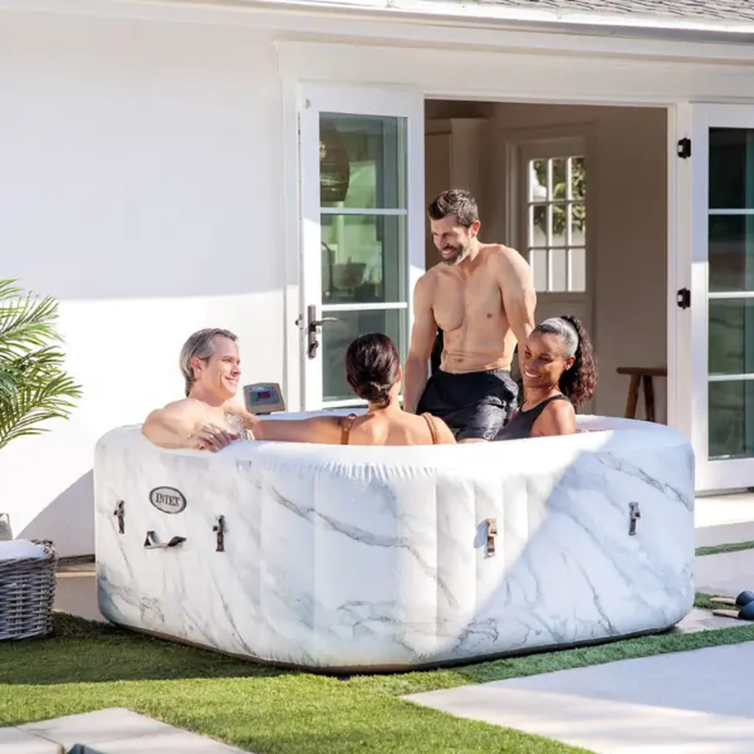 INTEX Jacuzzi SPA gonflabil “Calacatta Dual Zone Deluxe” 175x71cm, 795L, 4 persoane