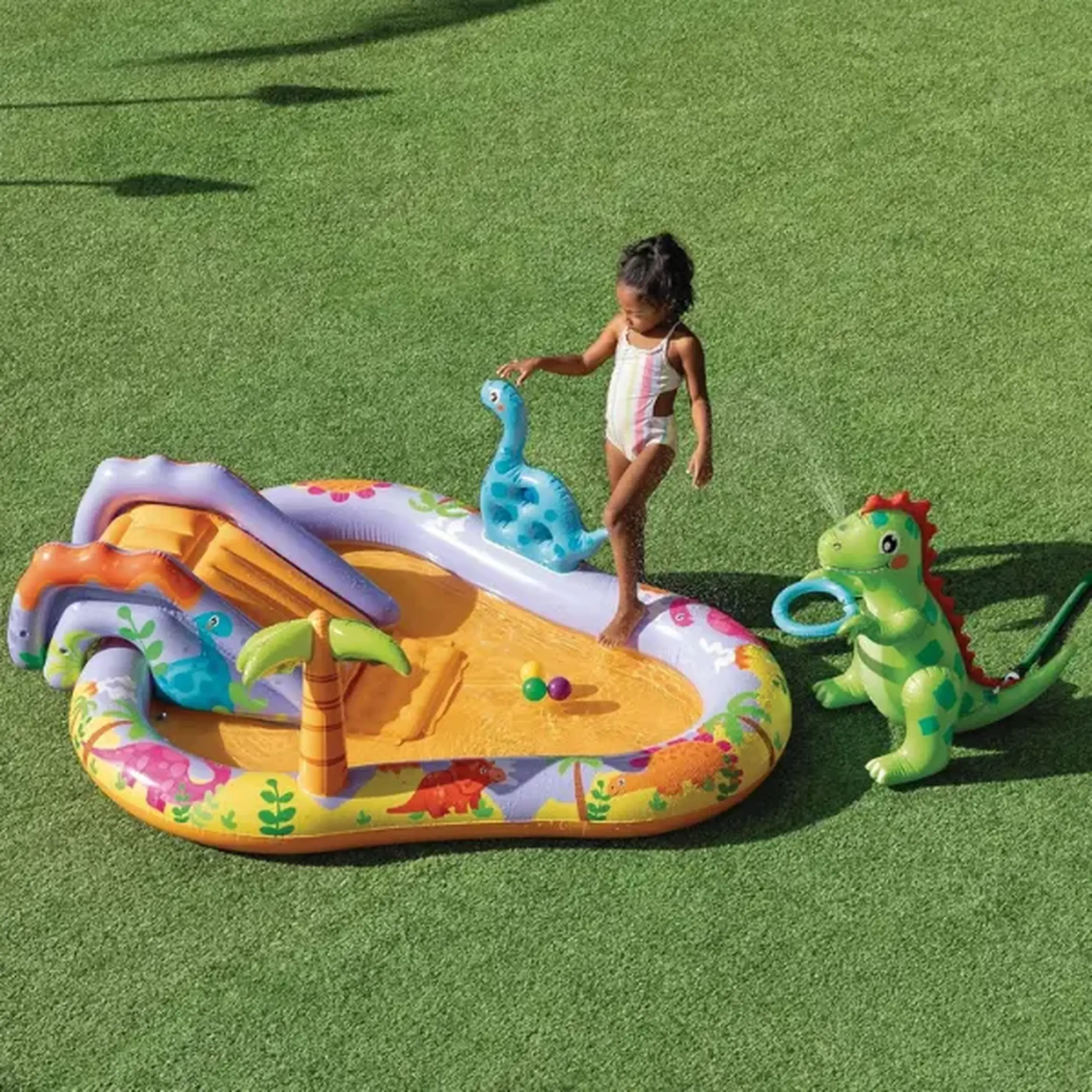 INTEX Centru de joacă gonflabil „Dino Park”, 201 x 157 x 69 cm, până la 54 kg, 159l, 2+