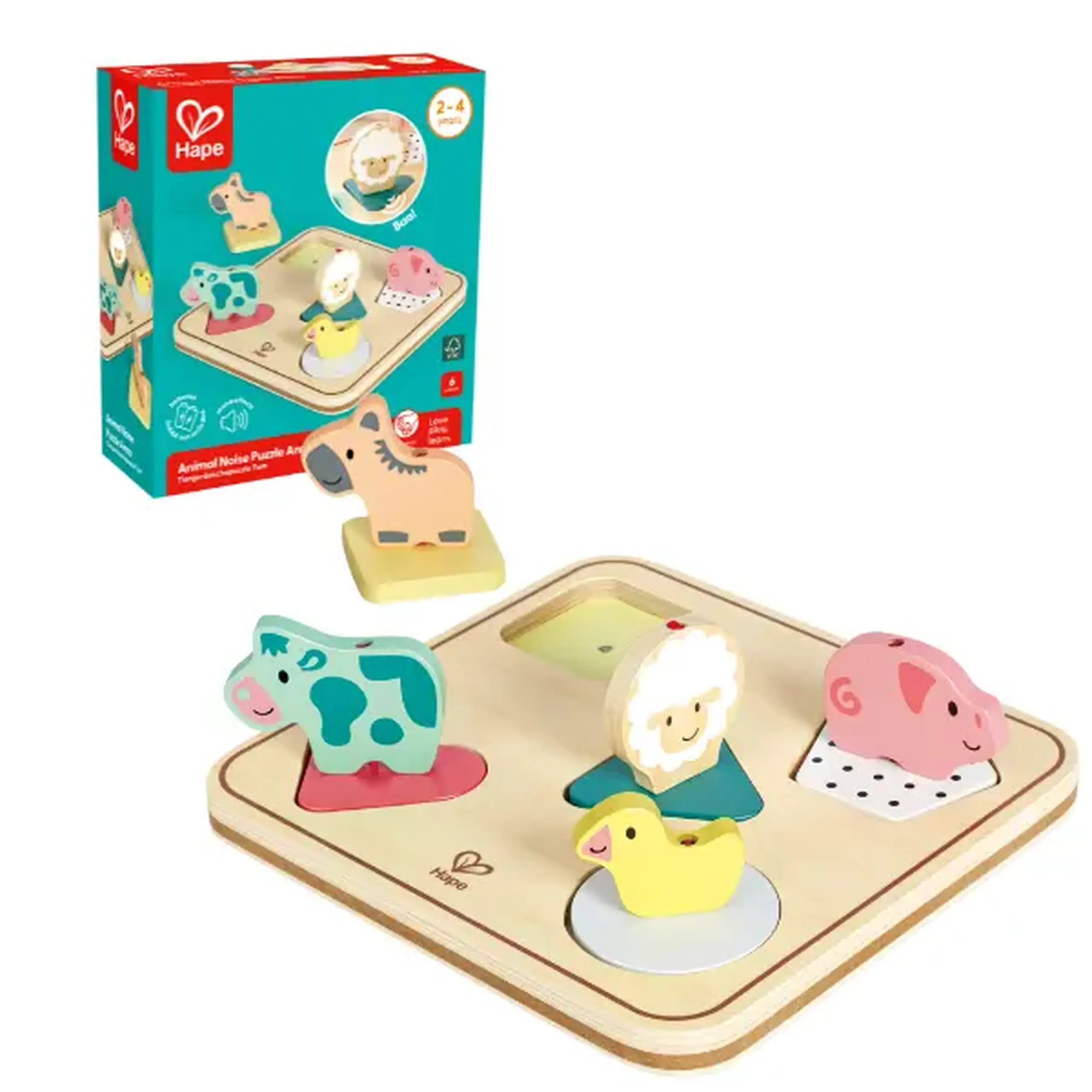 Puzzle cu animale "Forme Geometrice"