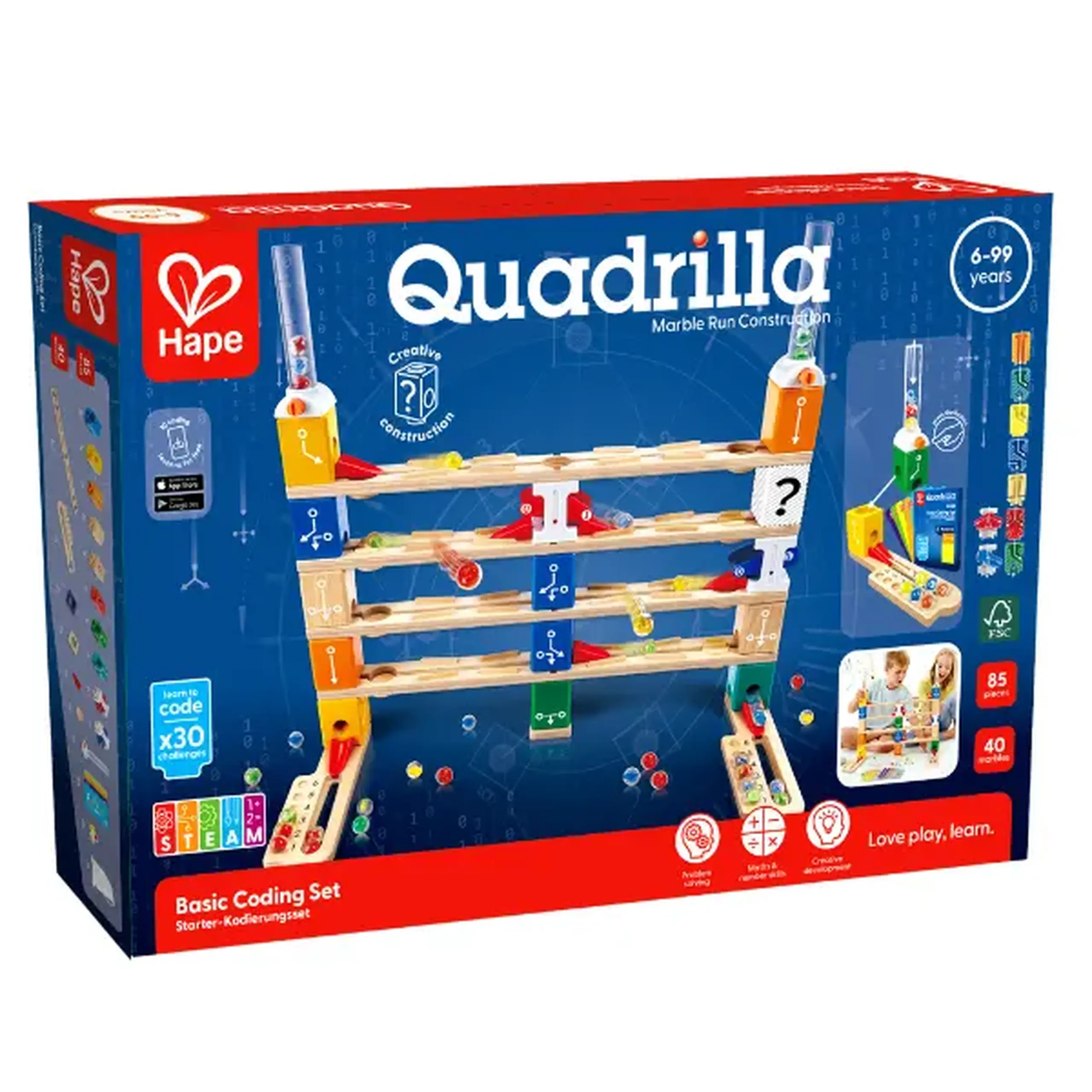 Set de construcție și labirint Quadrilla „Baza de codificare”, 125 elem.