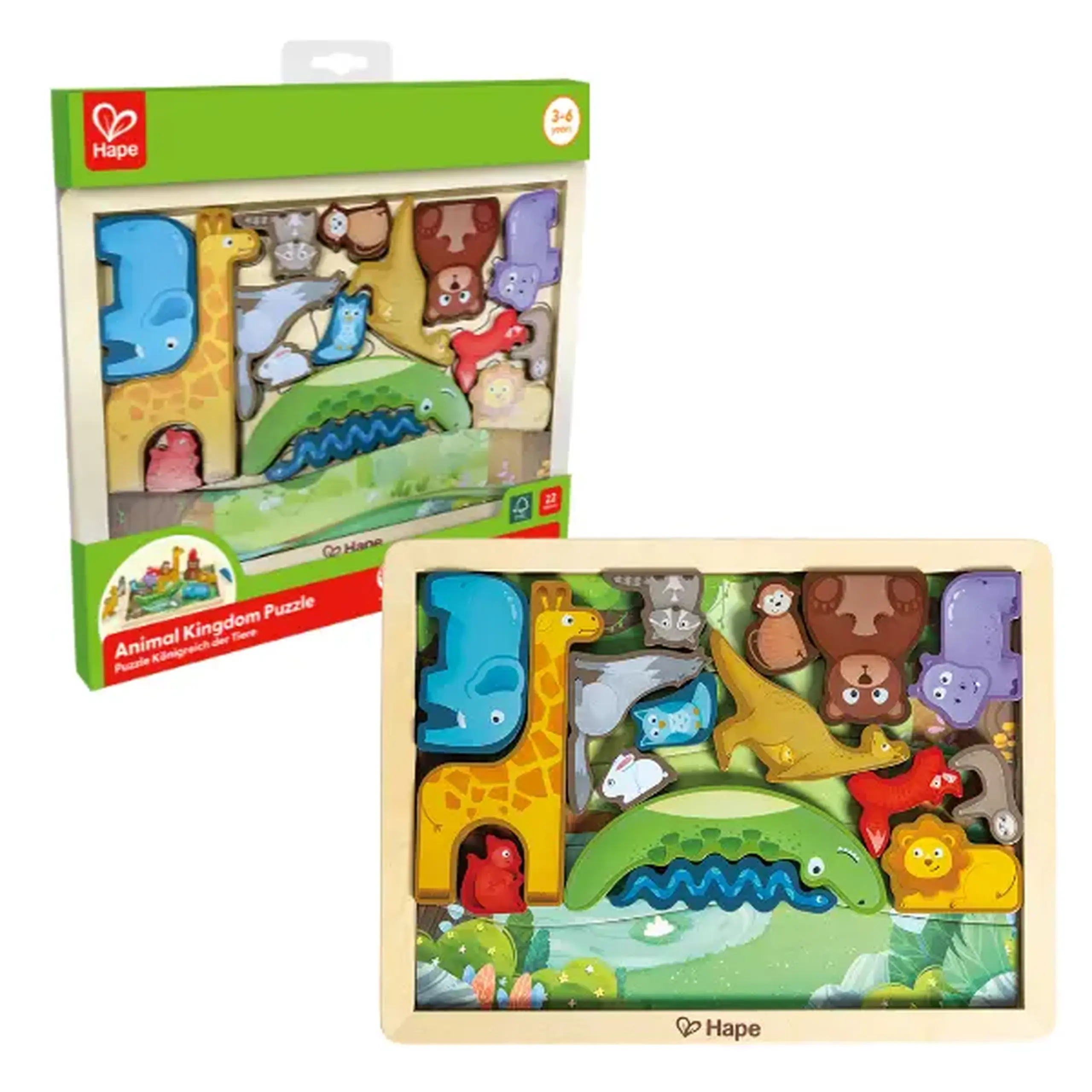Puzzle "Regatul Animalelor", 16 piese
