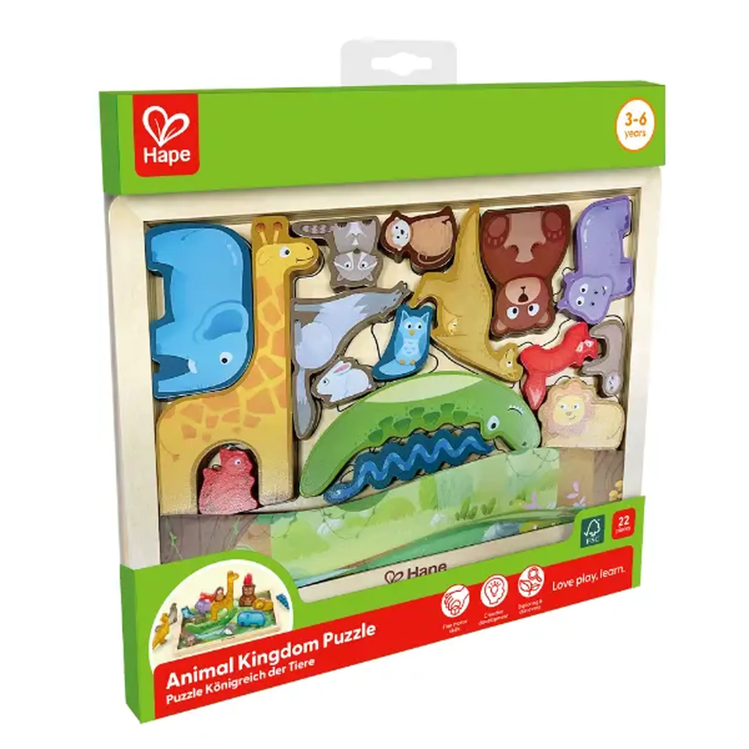 Puzzle "Regatul Animalelor", 16 piese