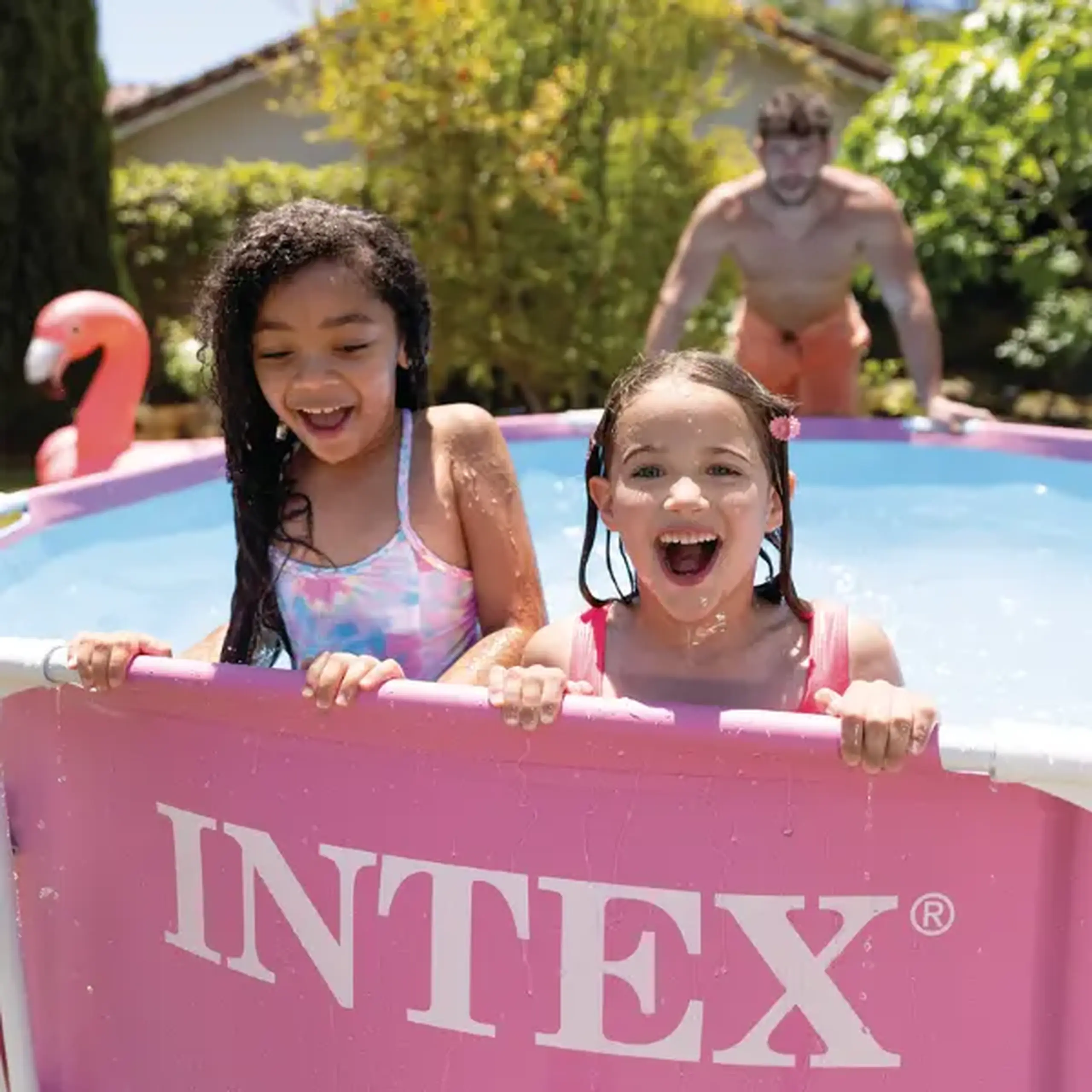 INTEX Piscină Metal Frame Pink 244х76 сm, 2843L, cadru metalic