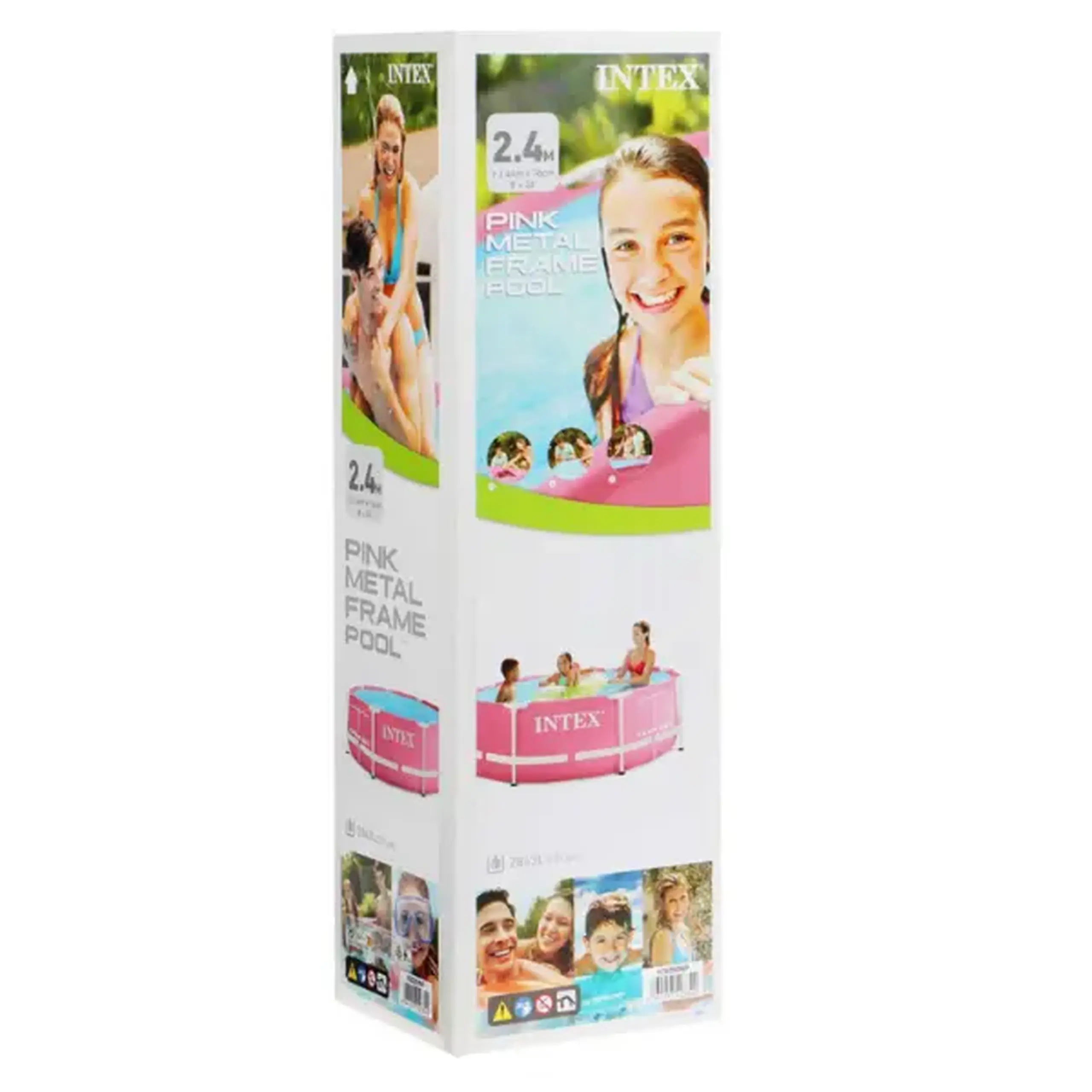 INTEX Piscină Metal Frame Pink 244х76 сm, 2843L, cadru metalic