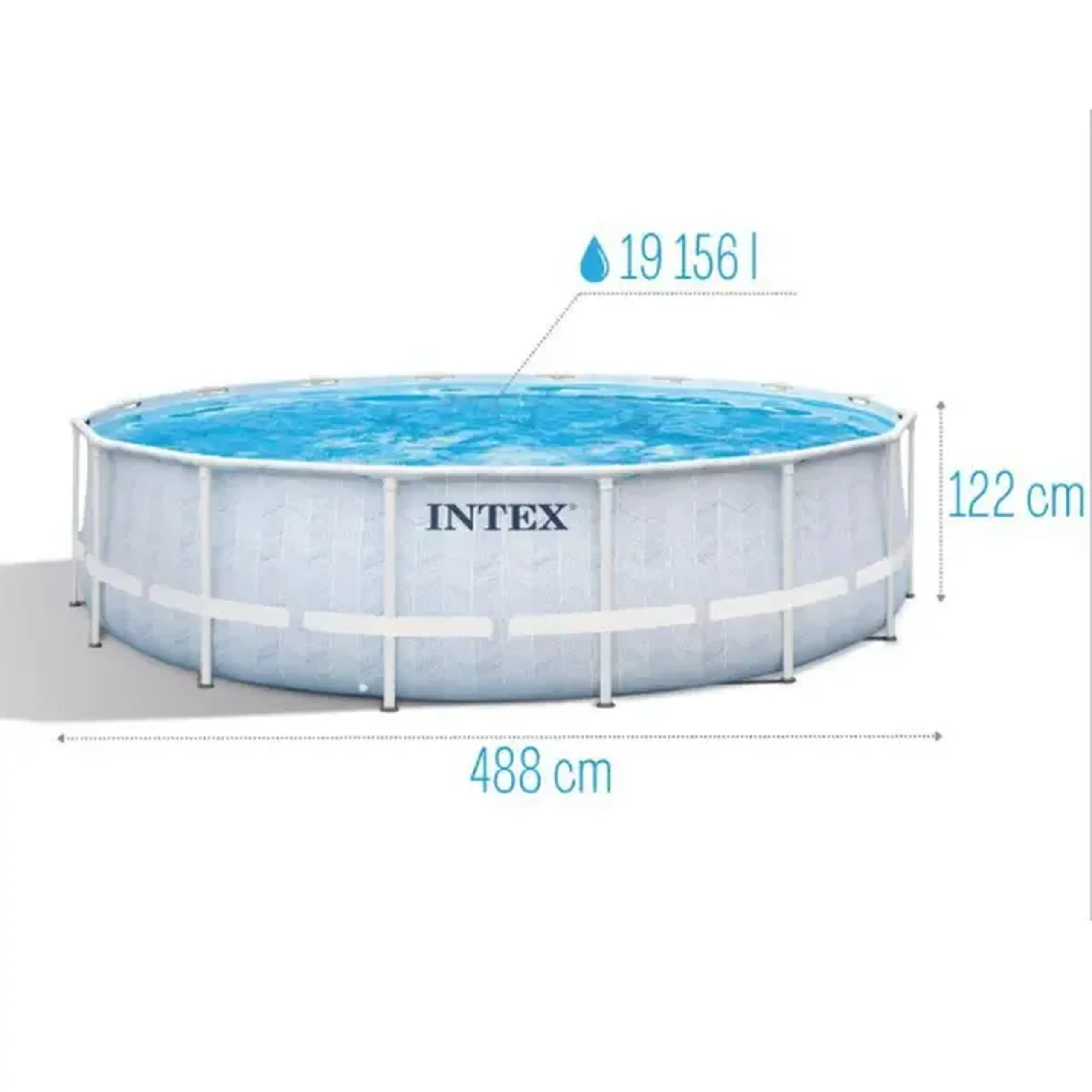 INTEX, CHEVRON PRISM FRAME PREMIUM POOL 488 x122 cm, 19156 L, cadru metalic