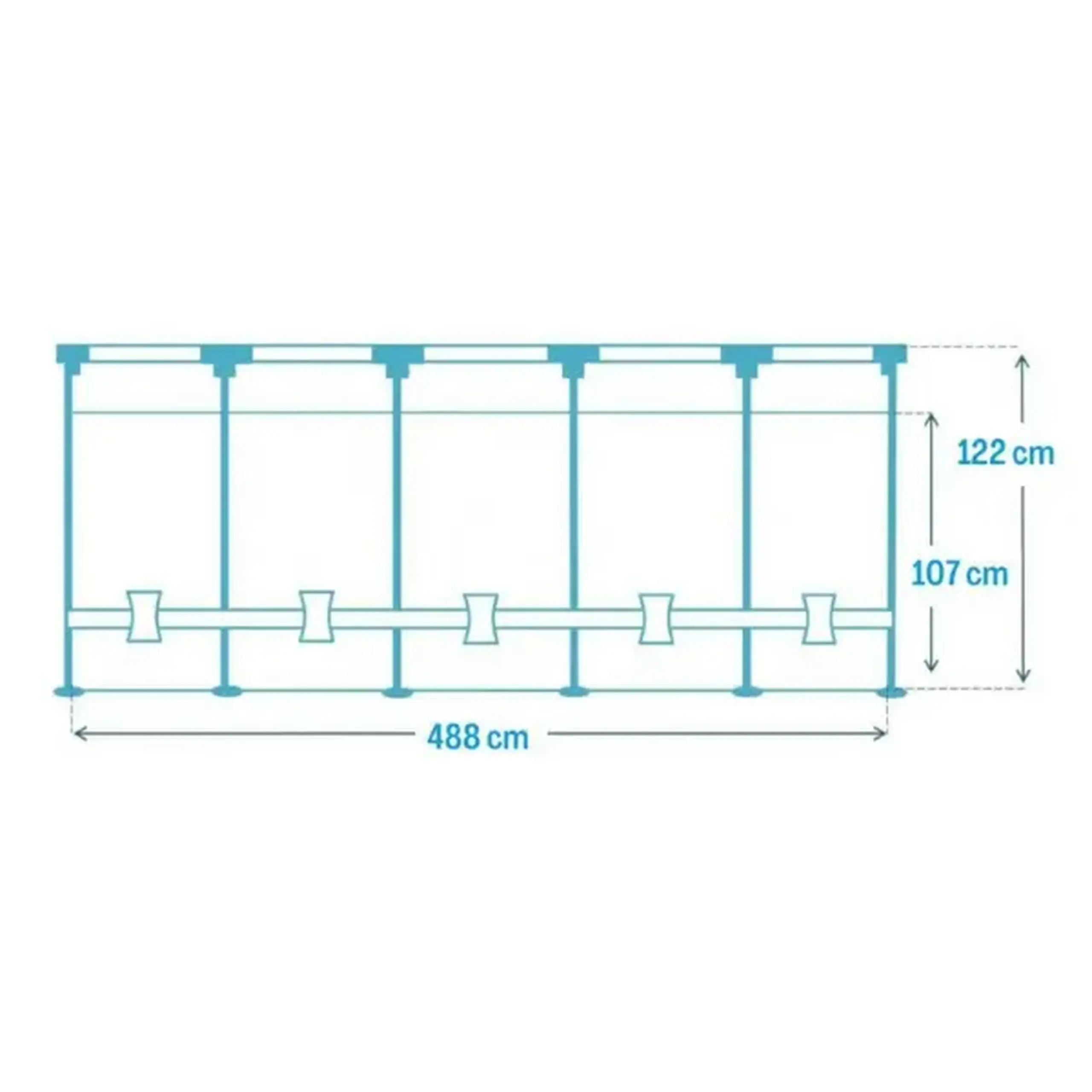 INTEX, CHEVRON PRISM FRAME PREMIUM POOL 488 x122 cm, 19156 L, cadru metalic